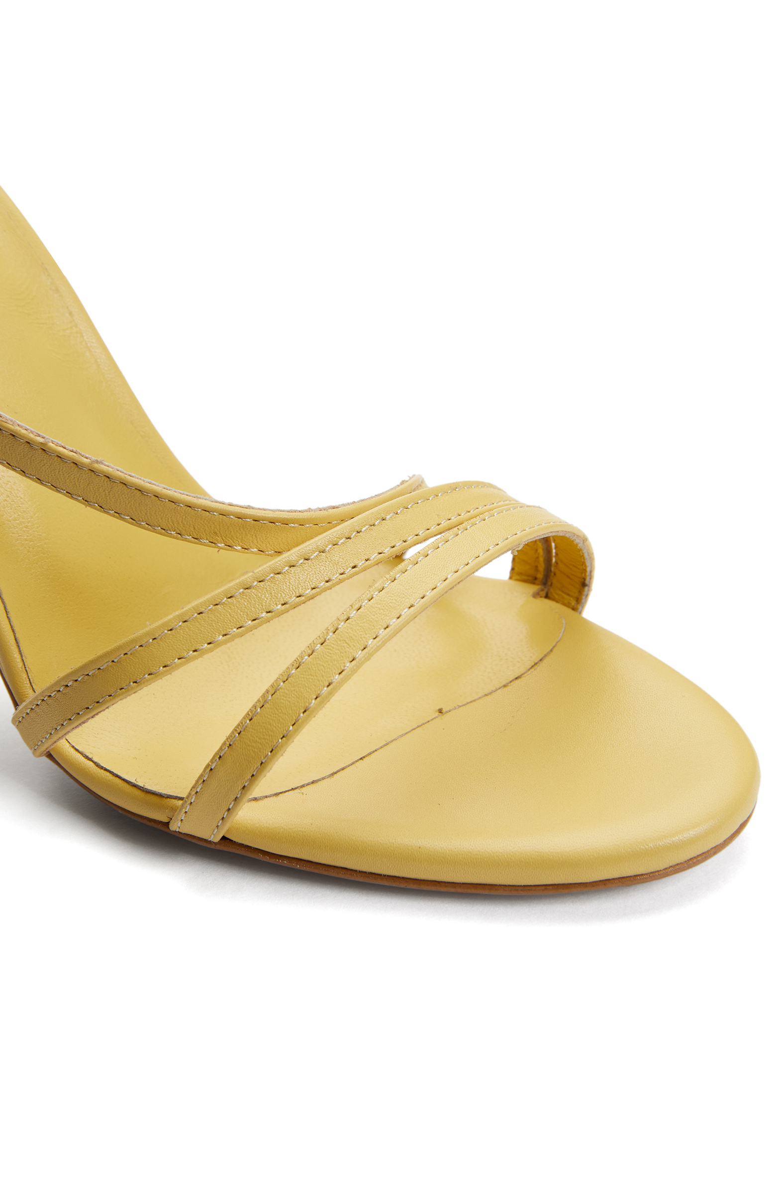 Sarı Kadın Deri Sandalet -2