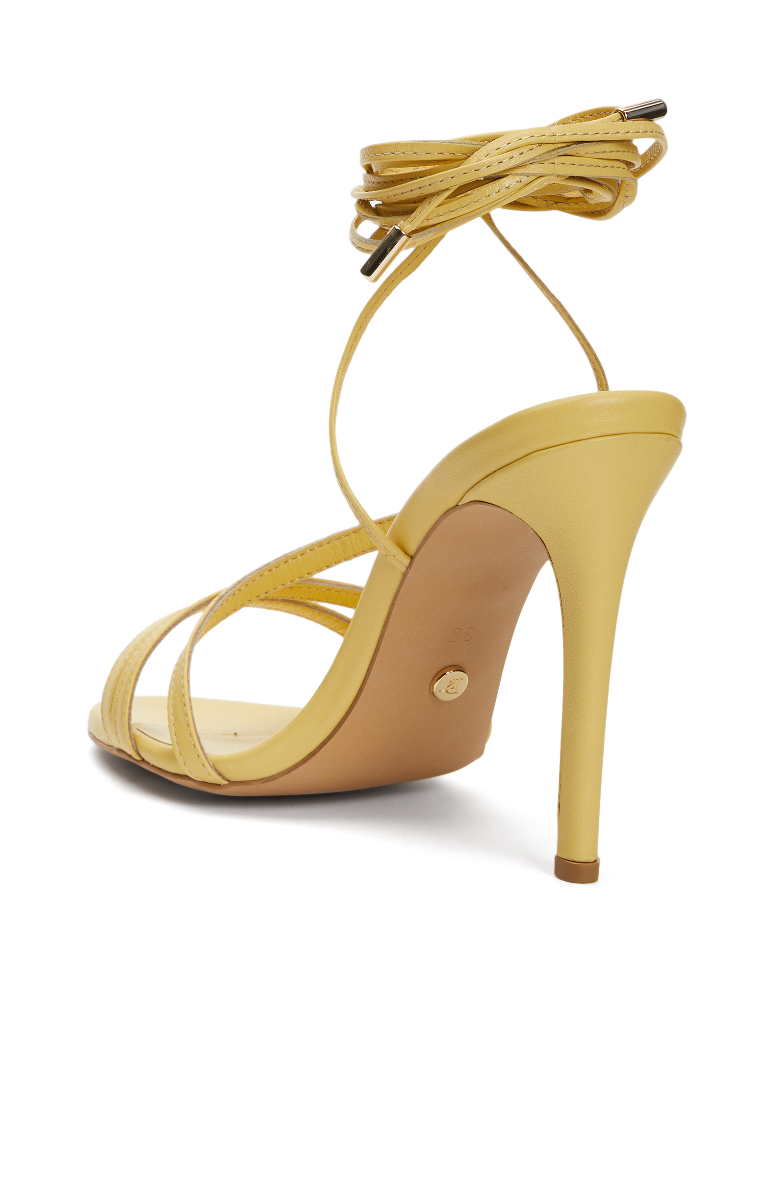 Sarı Kadın Deri Sandalet -4