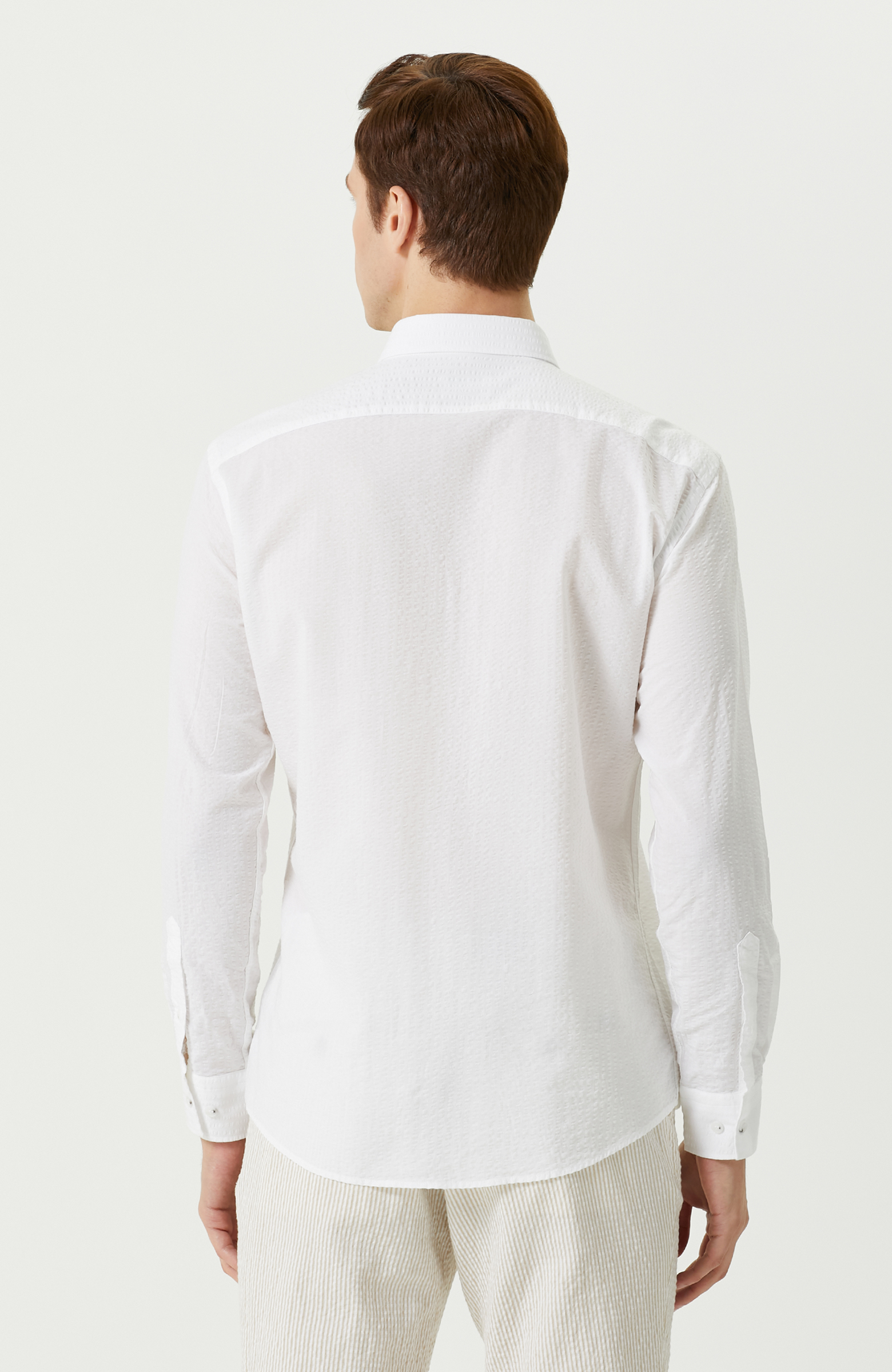 Slim Fit Beyaz Gömlek - 4