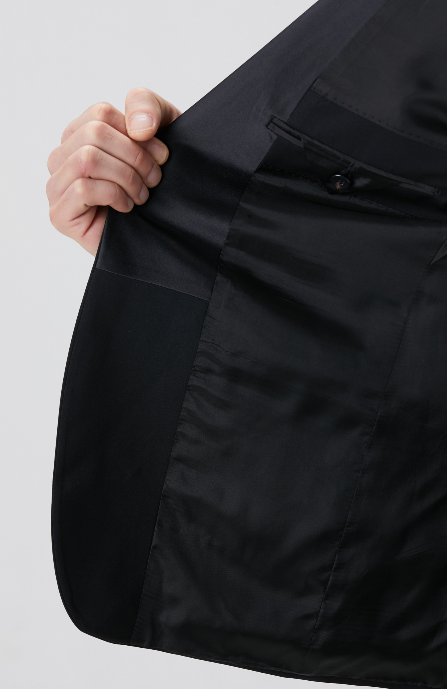 Siyah Yün Karışımlı Smokin Takım Elbise