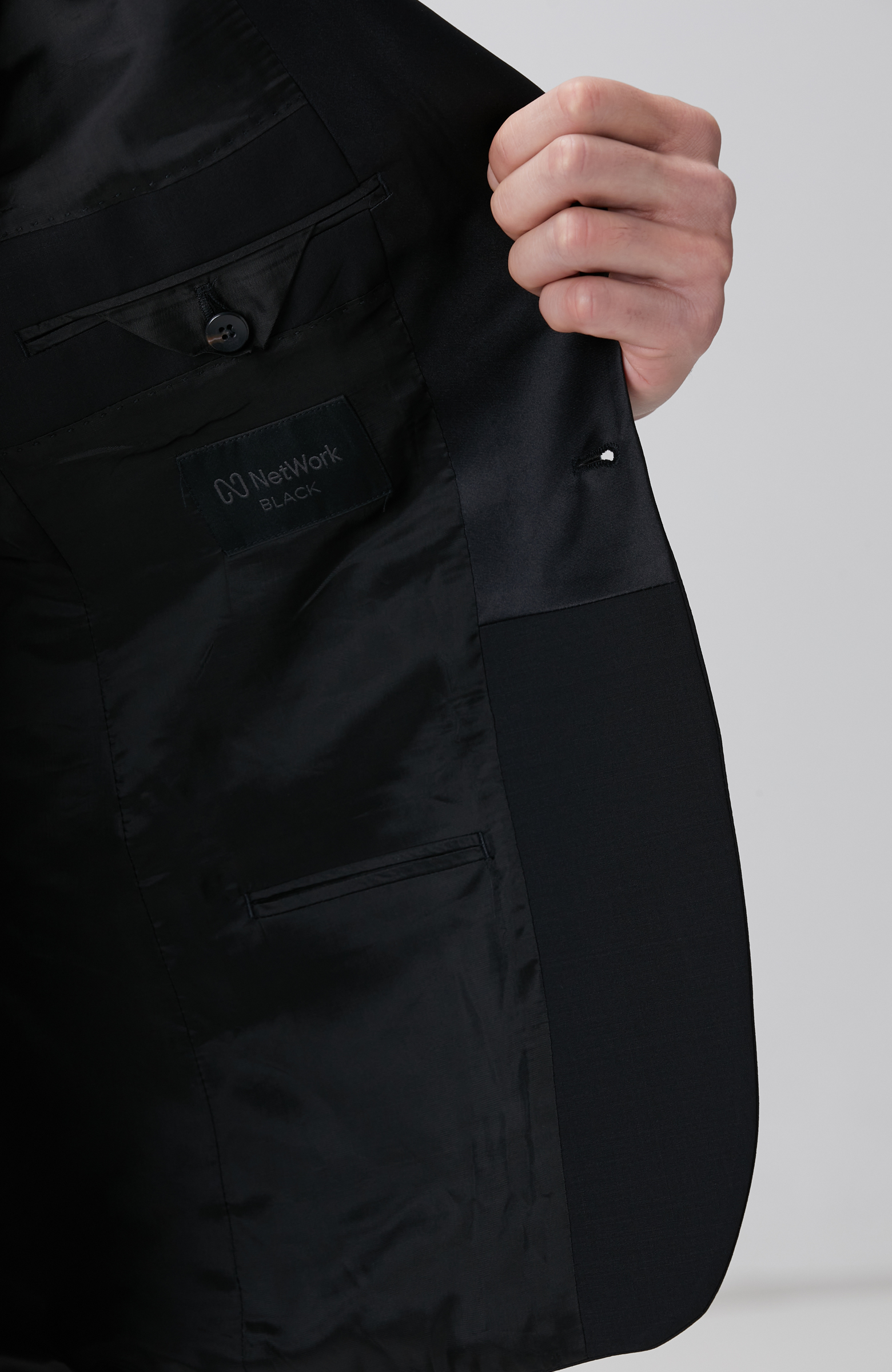 Siyah Yün Karışımlı Smokin Takım Elbise