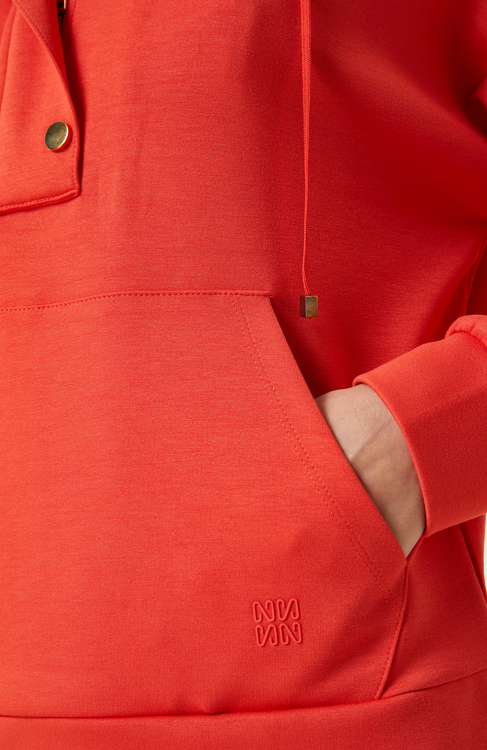 Kiremit Çıtçıt ve Fermuar Detaylı Sweatshirt