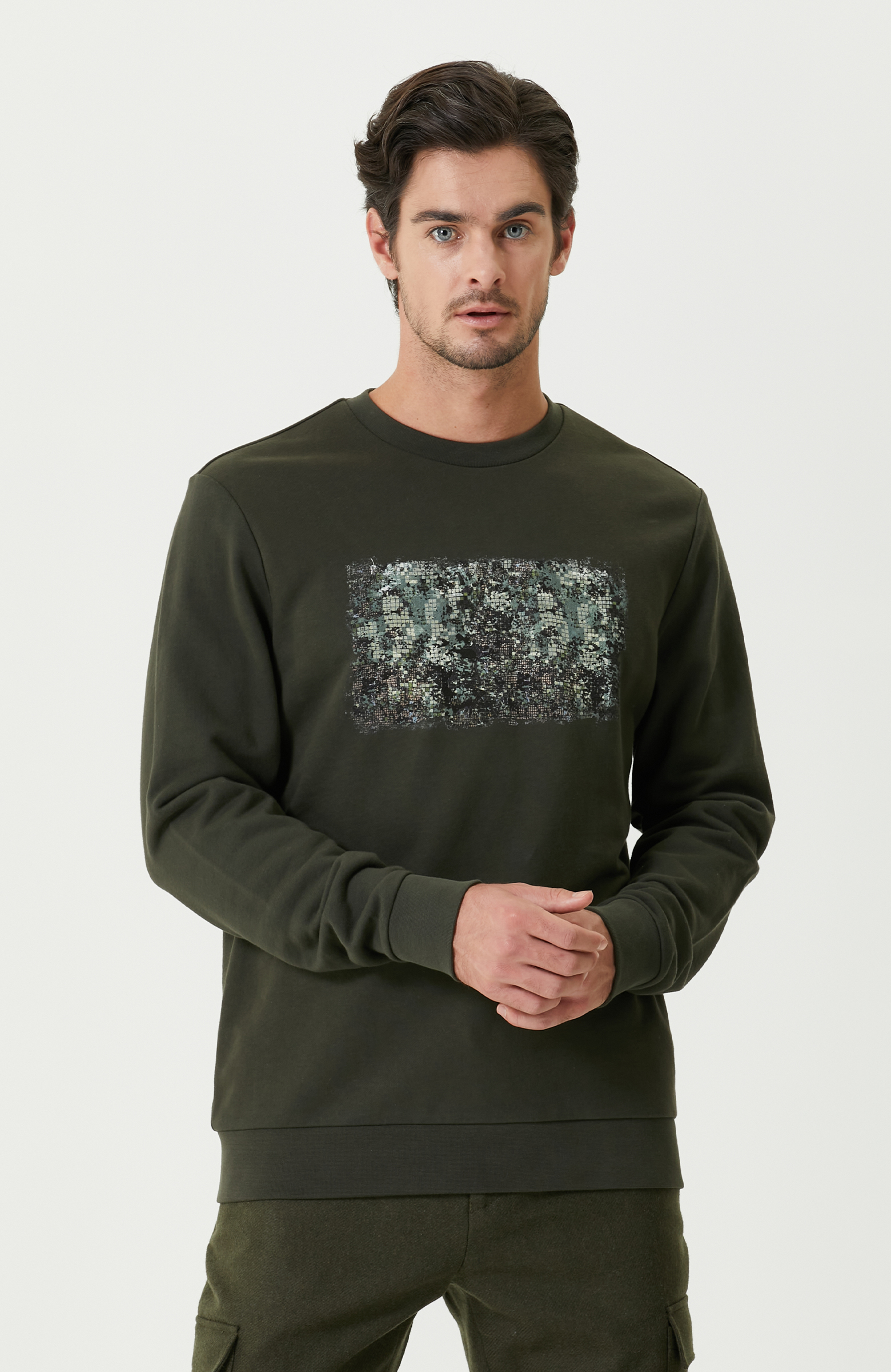 Haki Baskılı Sweatshirt_0