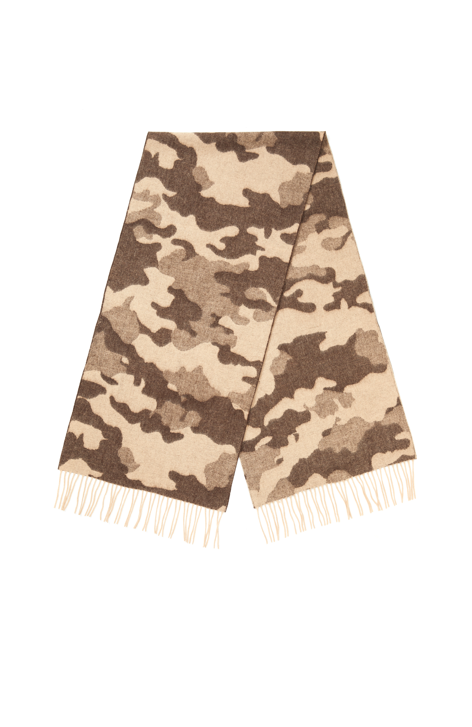 Haki Kamuflaj Desenli Erkek Yün Atkı