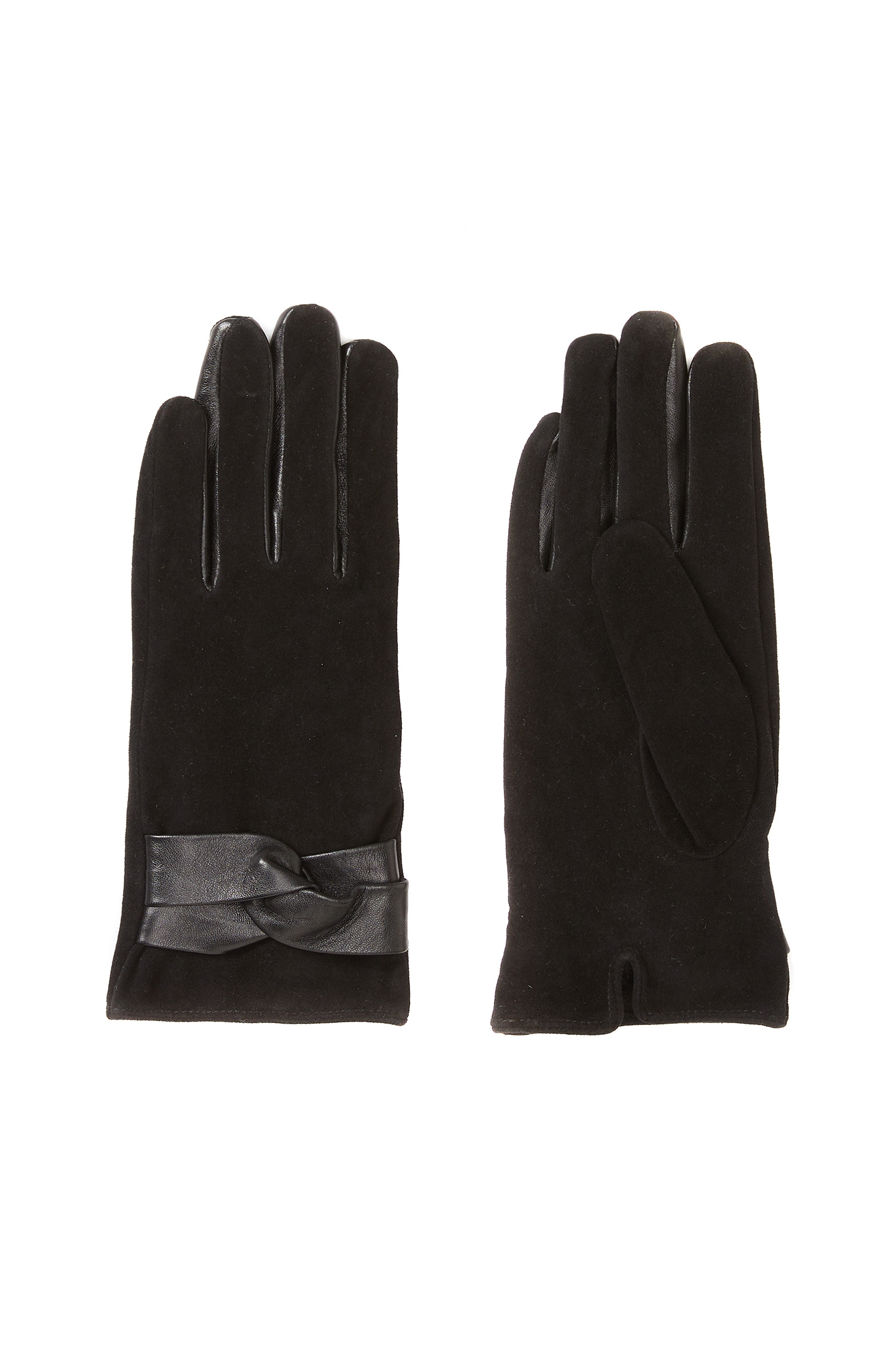 Siyah Kadın Süet Deri Eldiven