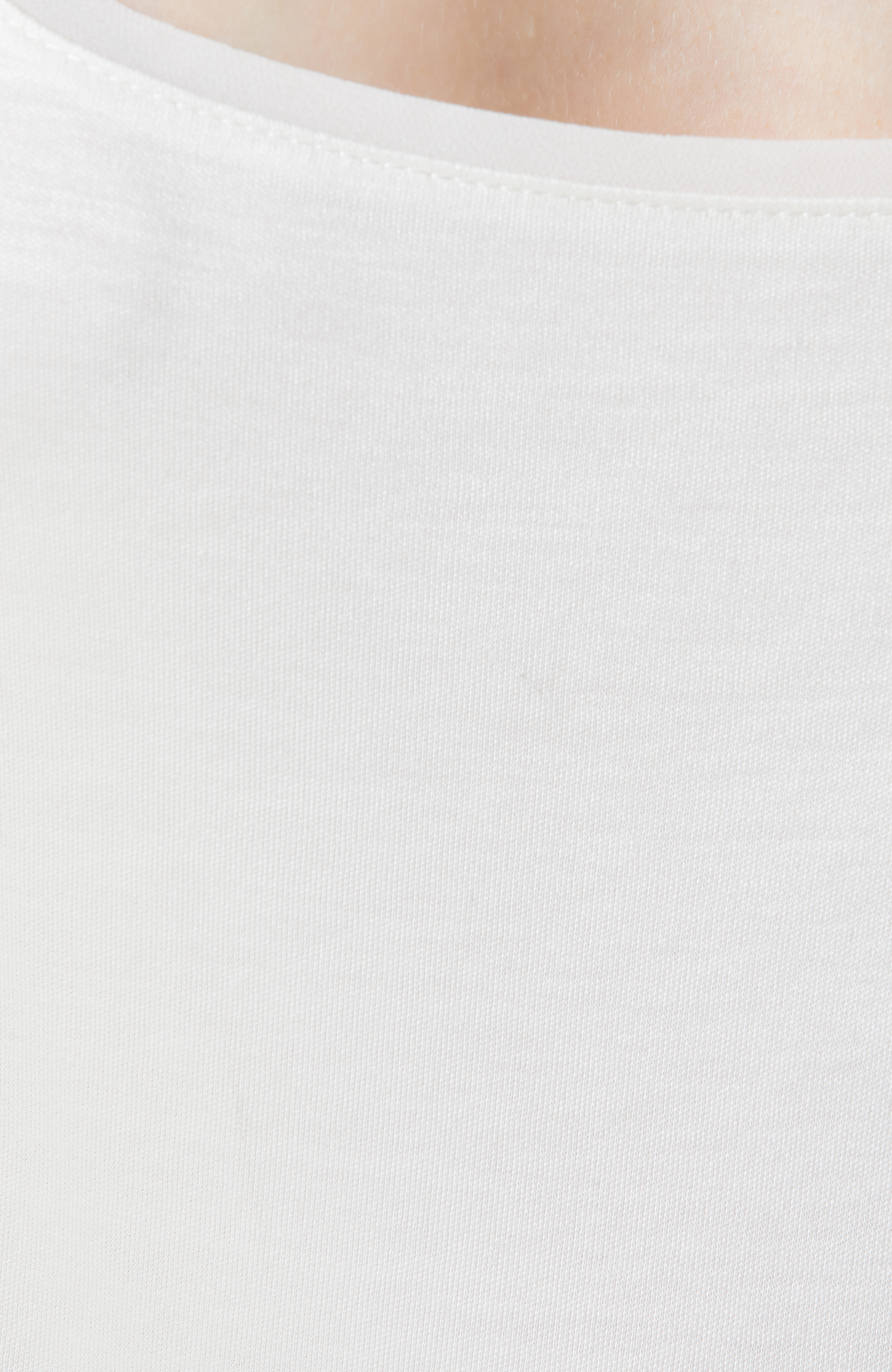 Ekru Kare Yaka Askılı T-shirt