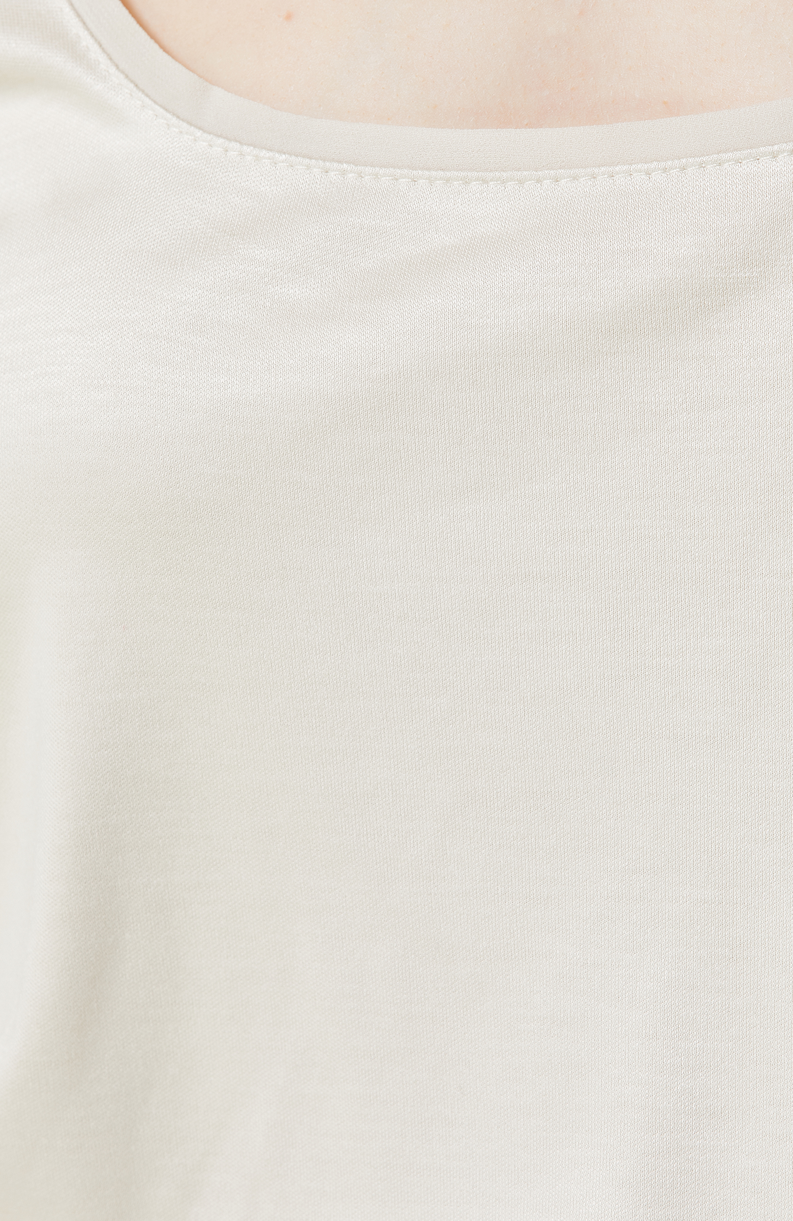 Taş Rengi Kare Yaka Askılı T-shirt