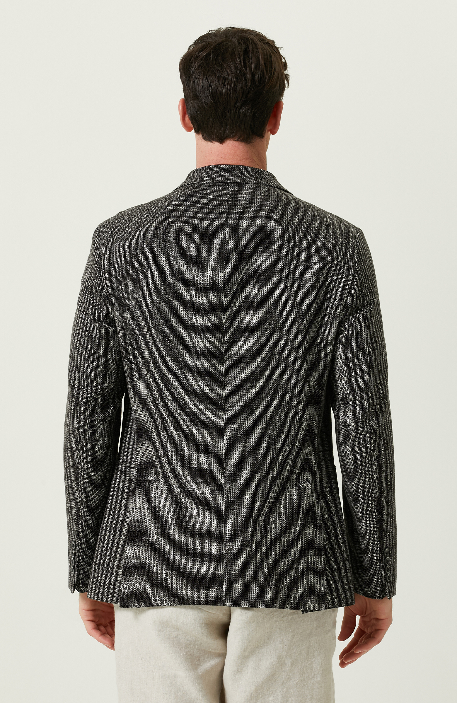 Mono Yaka Siyah Uzun Kollu Ceket