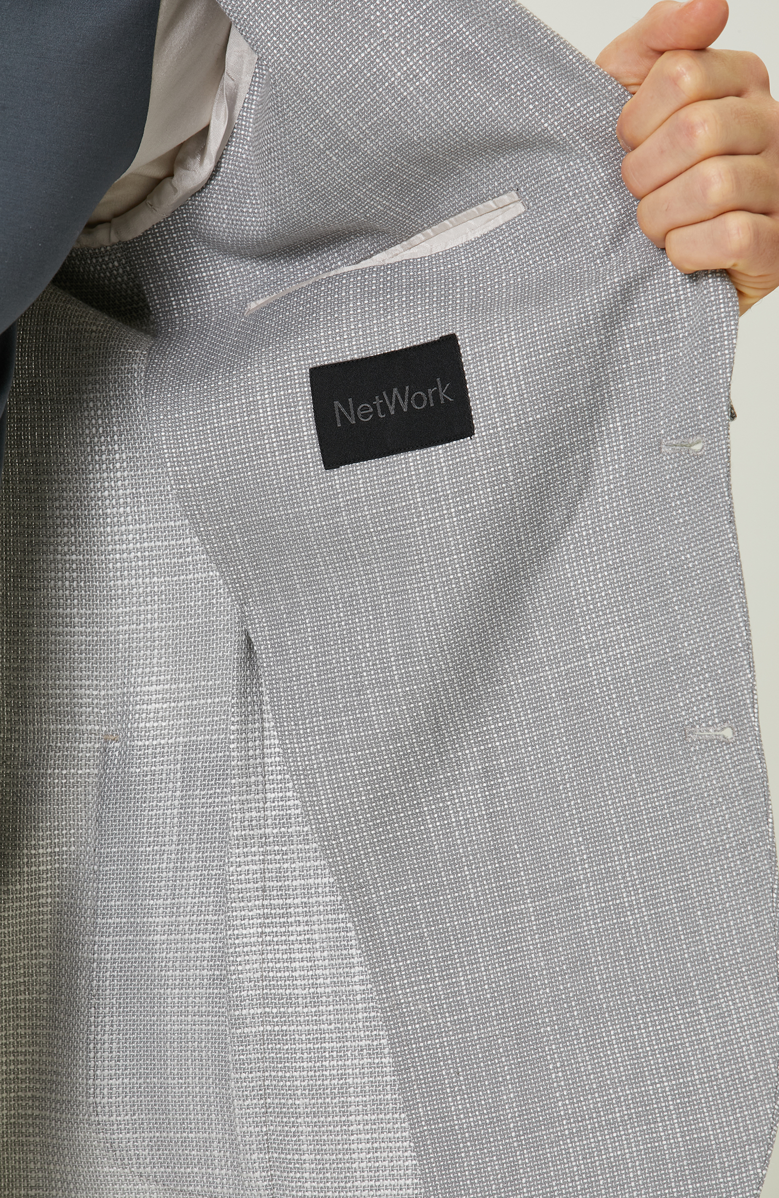 Gri Desenli Blazer Ceket