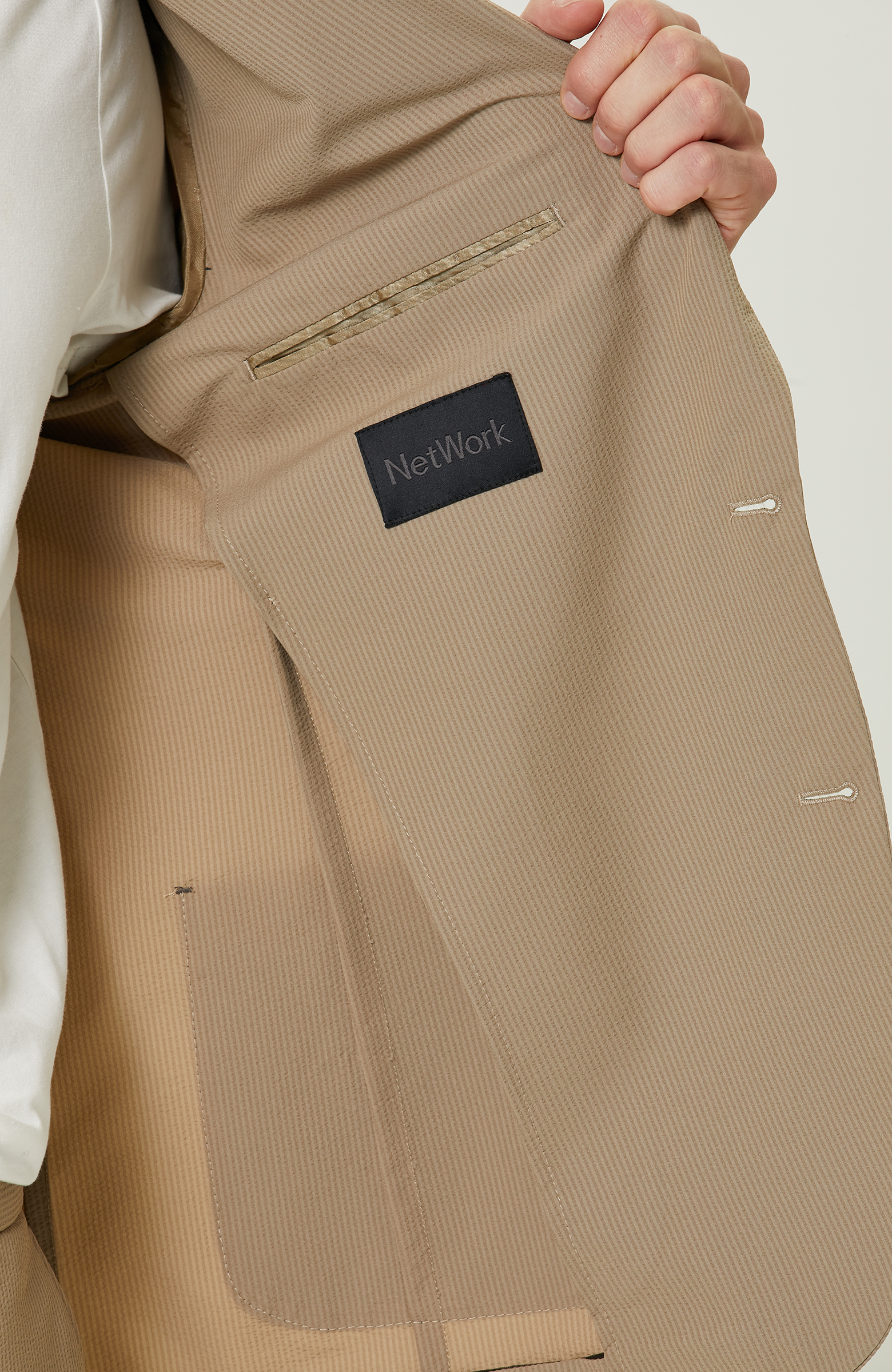 Camel Gofre Blazer Ceket