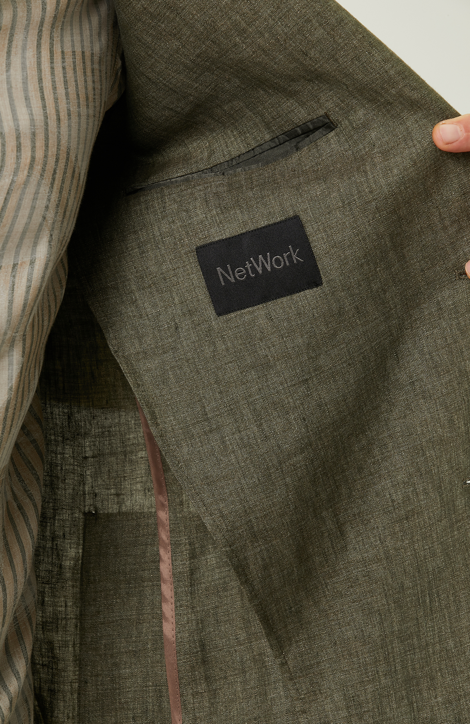 Haki Keten Blazer Ceket