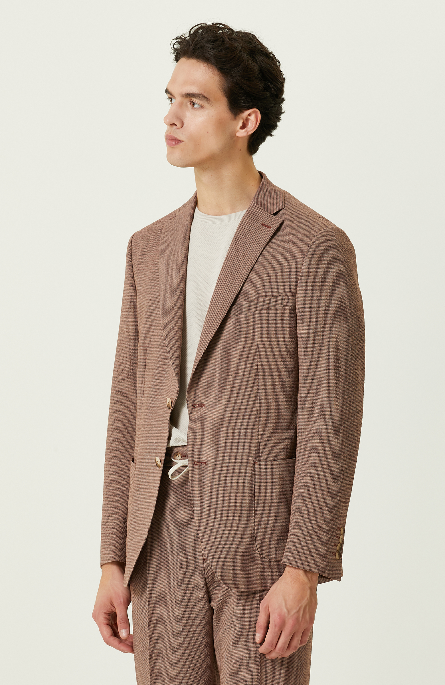 Turuncu Desenli Blazer Ceket