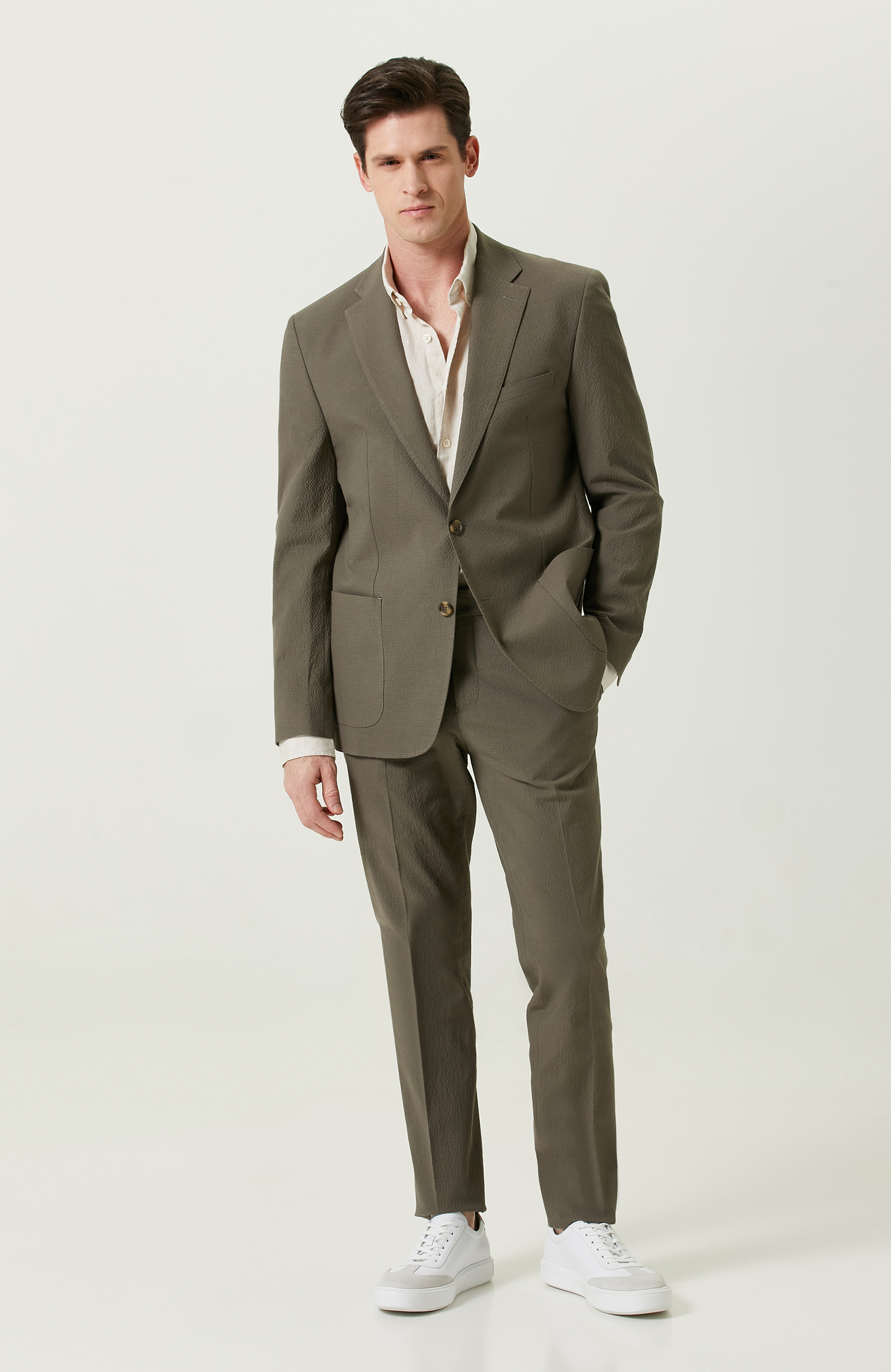 Mono Yaka Haki Takım Elbise