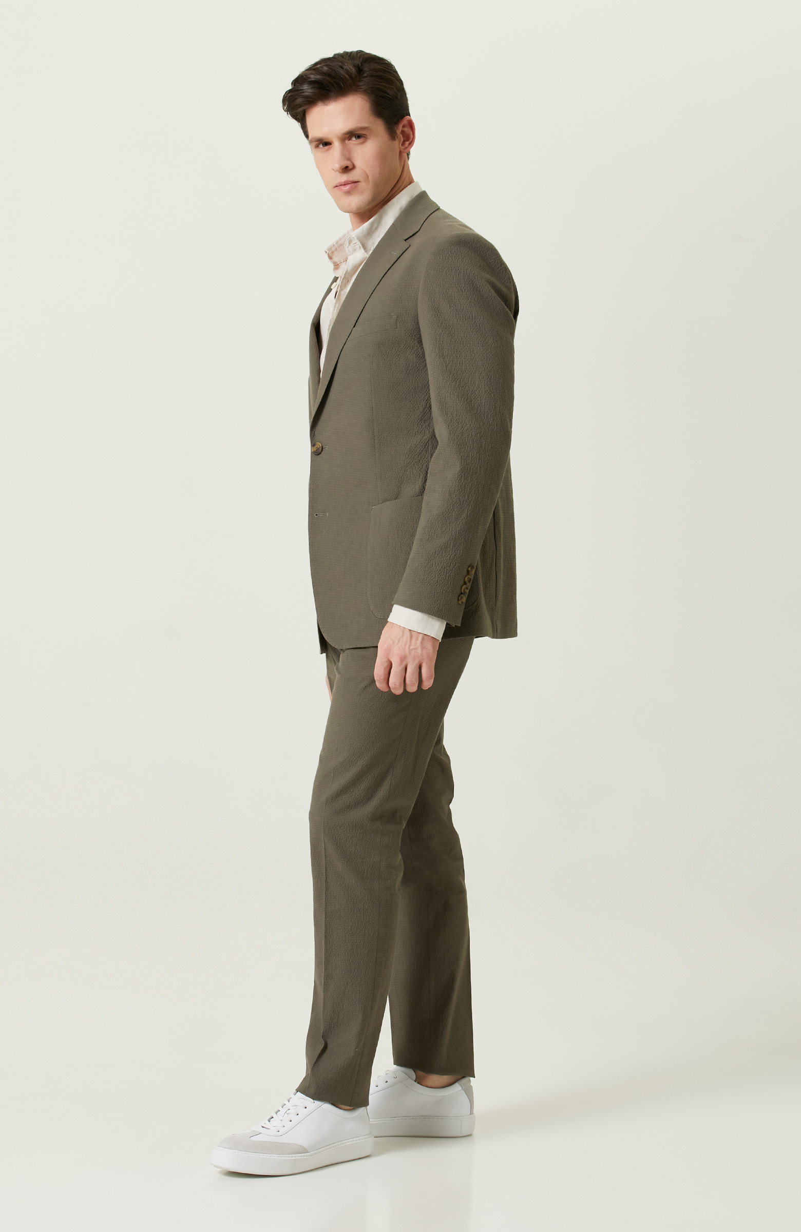 Mono Yaka Haki Takım Elbise