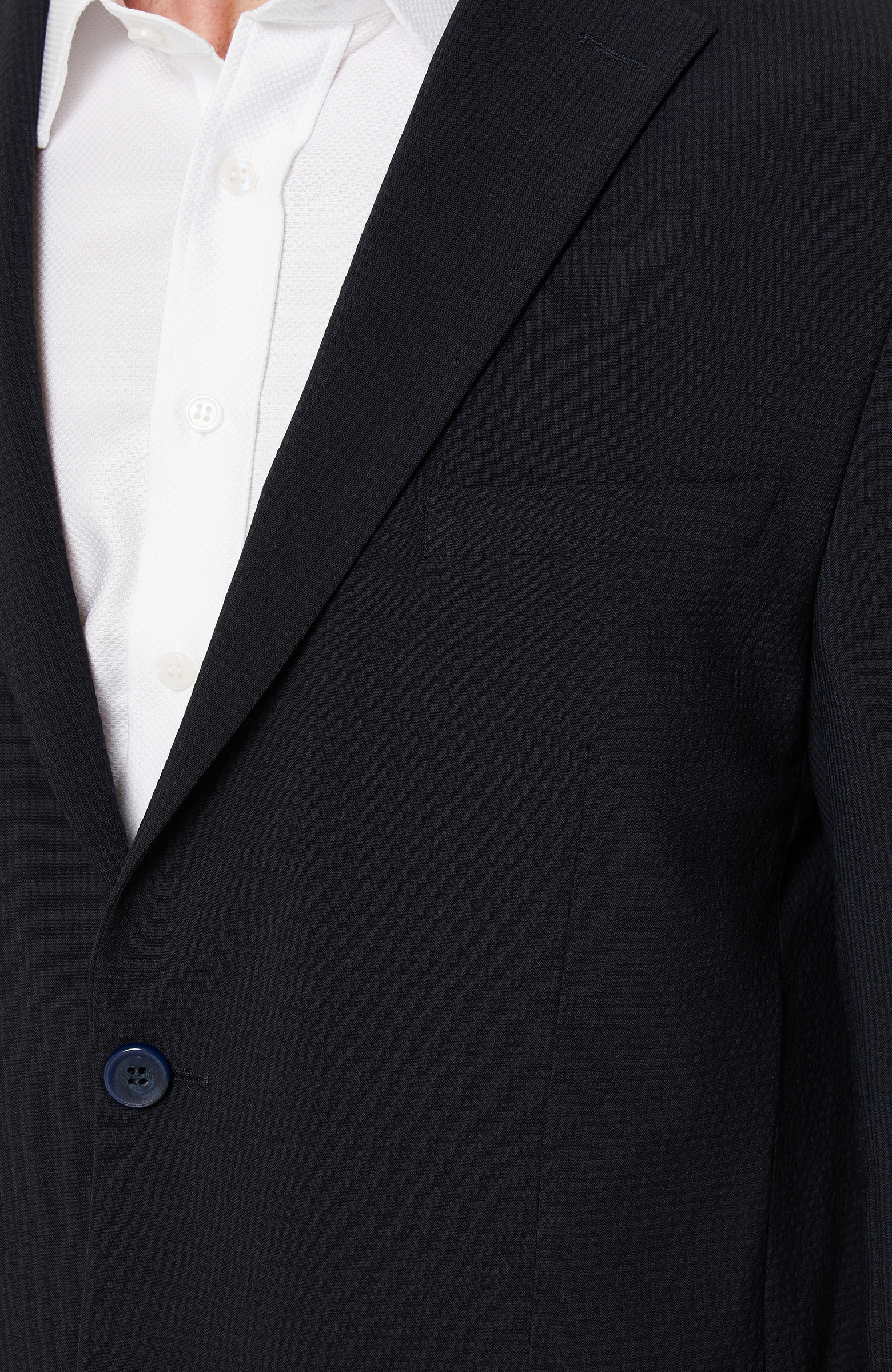 Gofre Desenli Mono Yaka Lacivert Takım Elbise