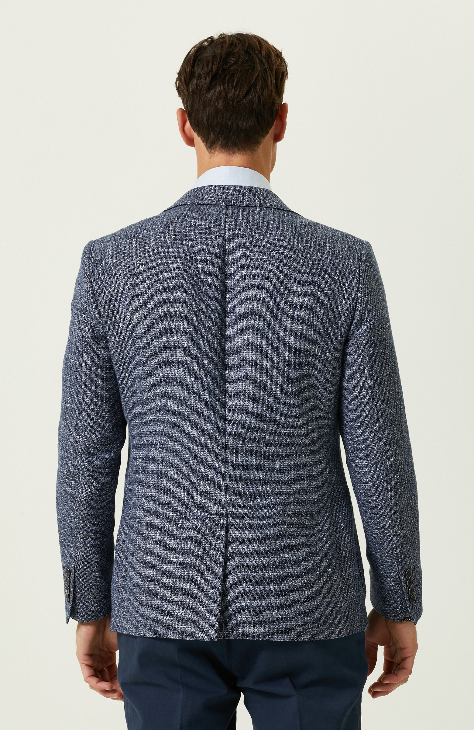 Mavi Desenli Blazer Ceket