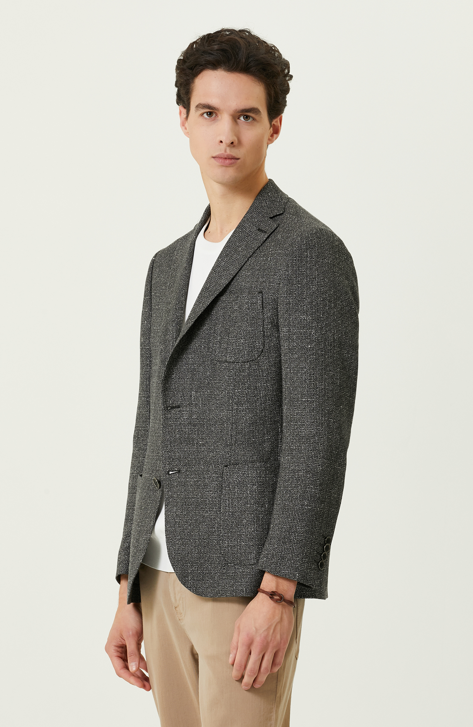 Siyah Desenli Blazer Ceket