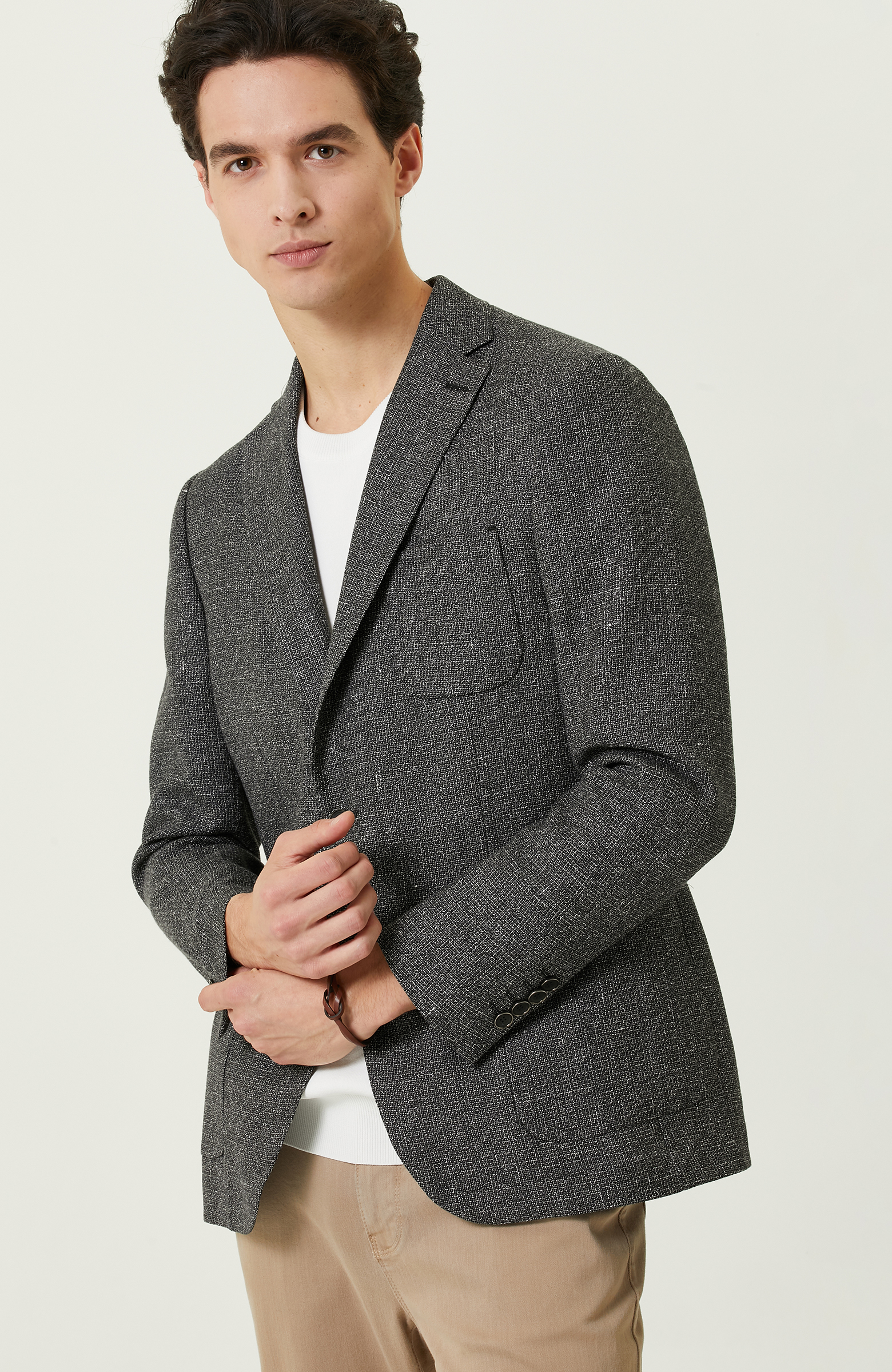 Siyah Desenli Blazer Ceket