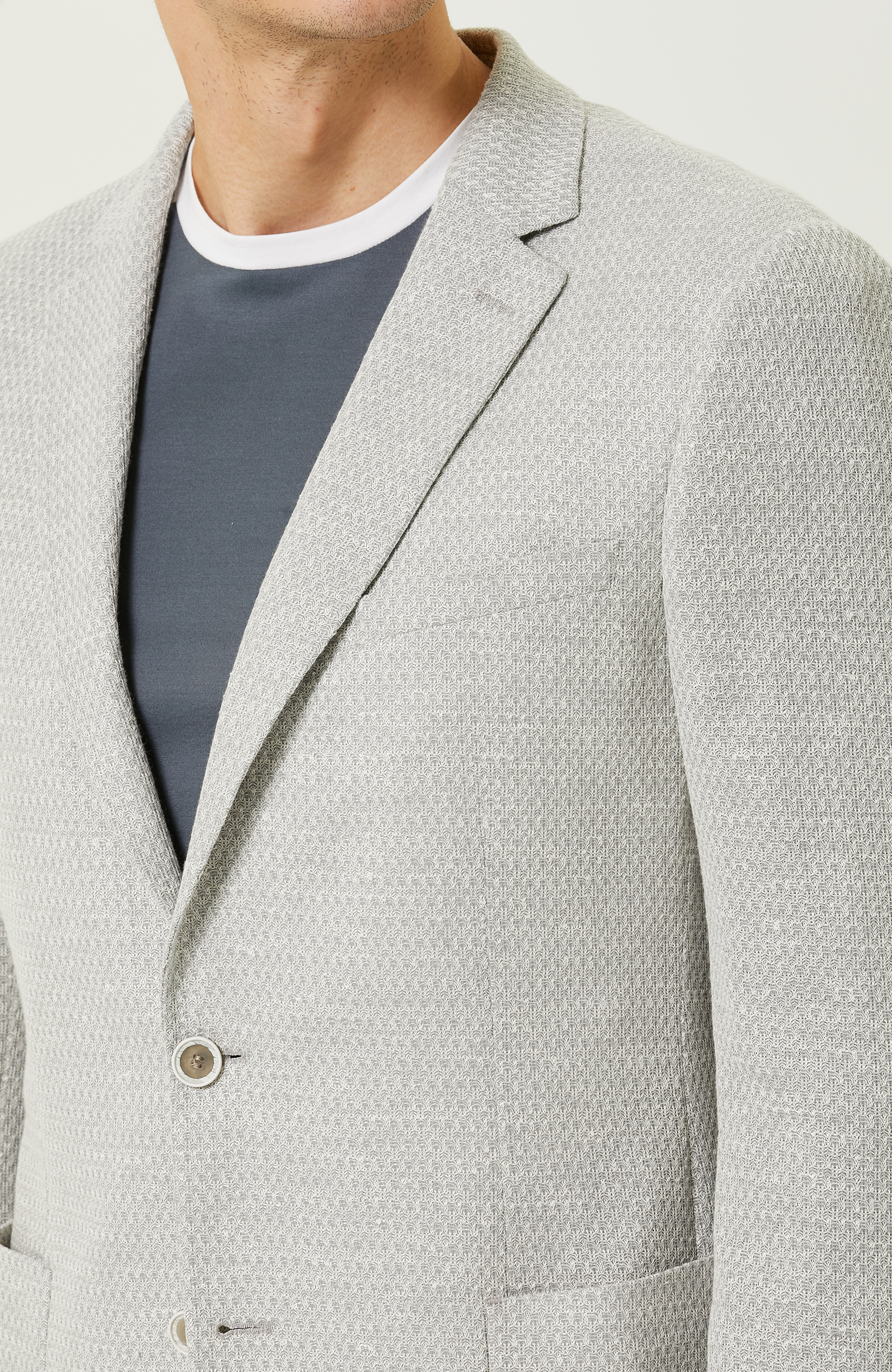 Gri Örme Blazer Ceket