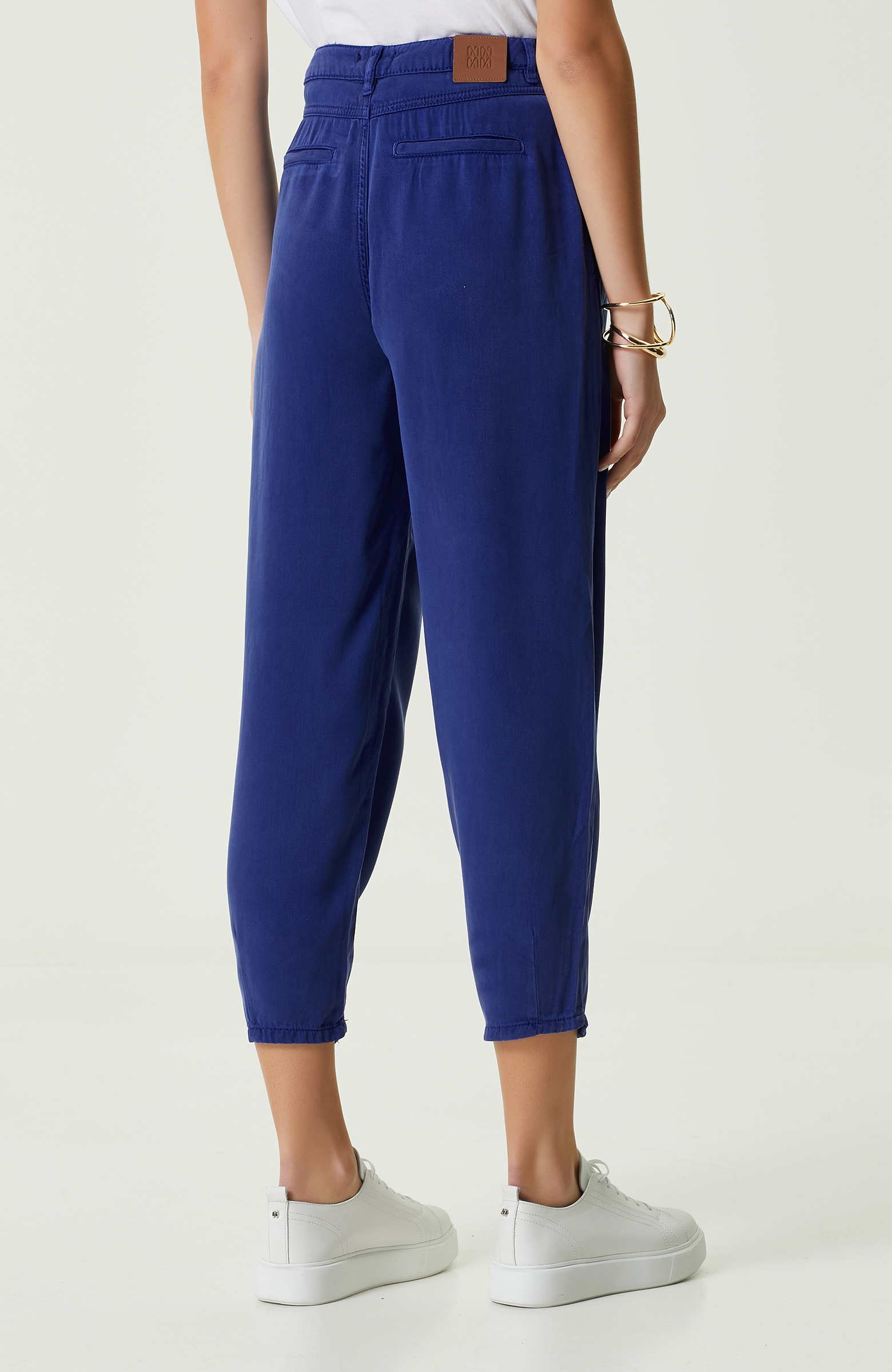 İndigo Pilili Dar Paça Casual Pantolon
