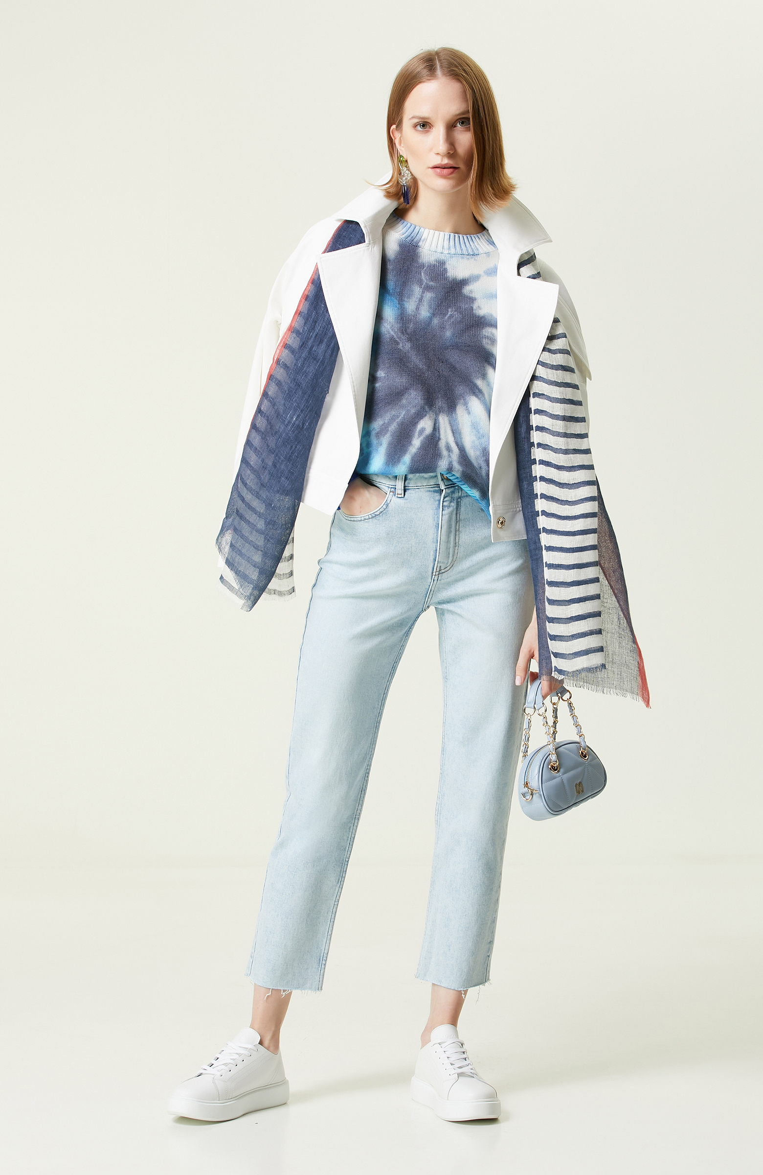 İndigo Mavi Dar Paça Denim Pantolon