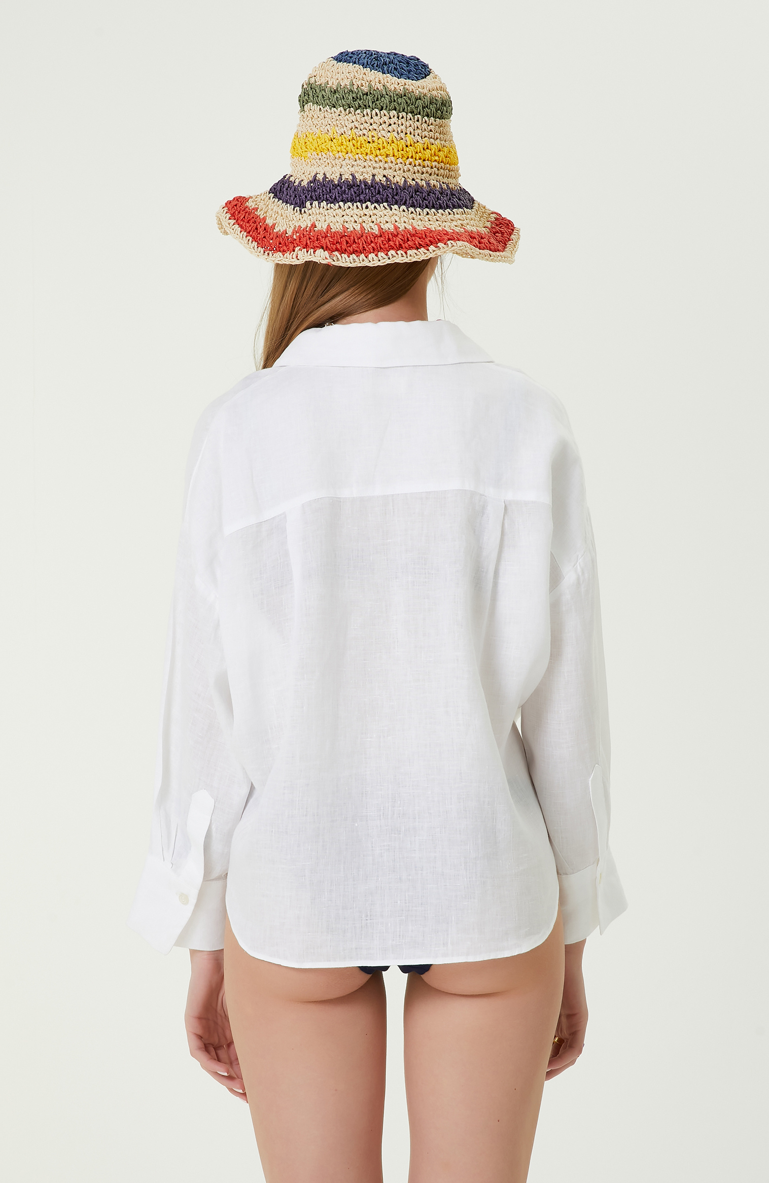 Beyaz  Keten Gömlek