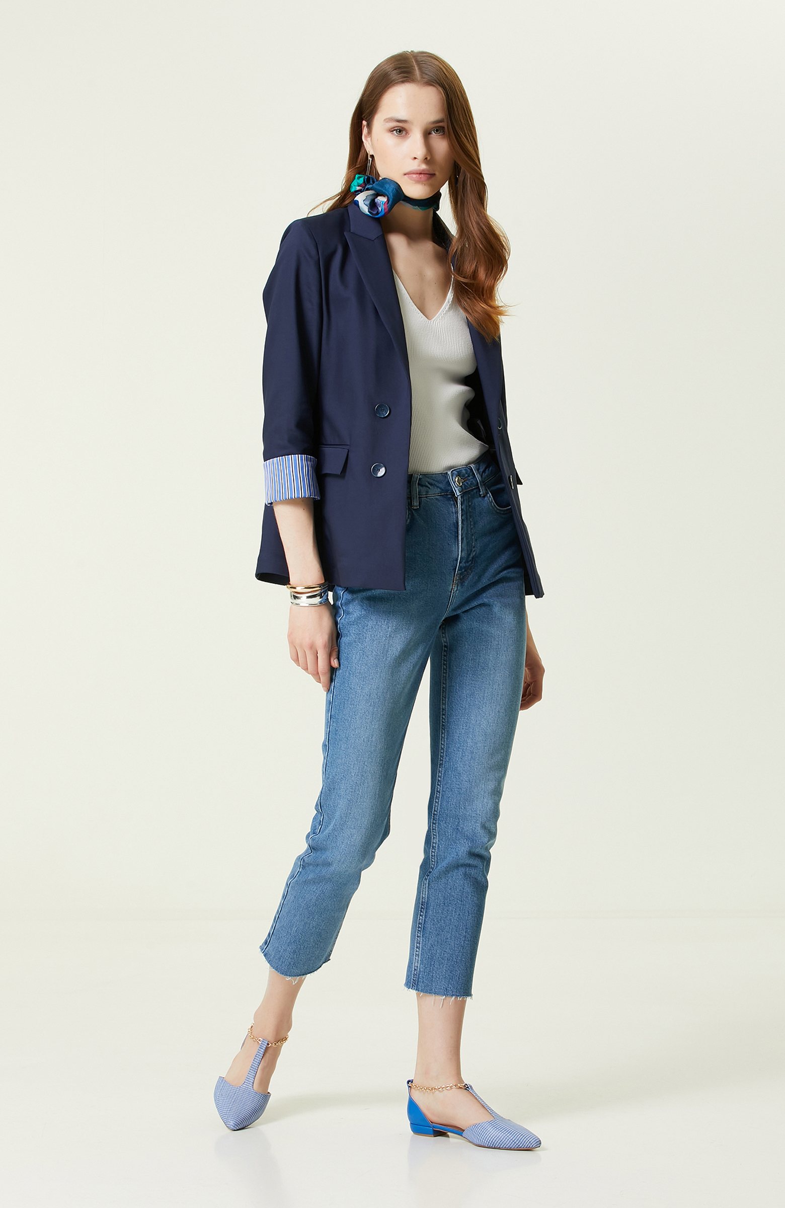 Lacivert Truvakar Kol Ceket