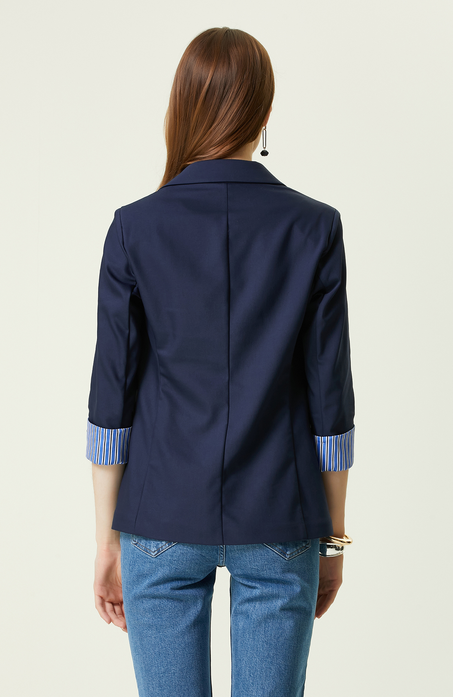 Lacivert Truvakar Kol Ceket