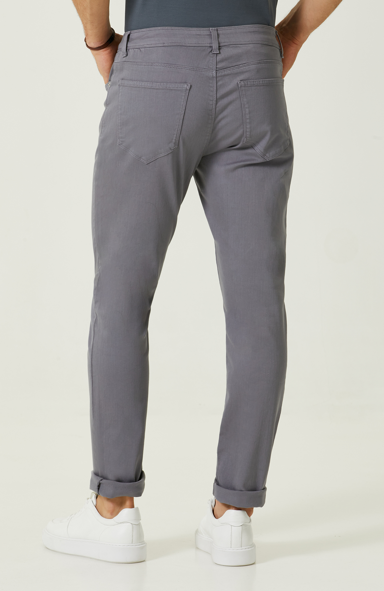 Gri Düz Paça Casual Pantolon