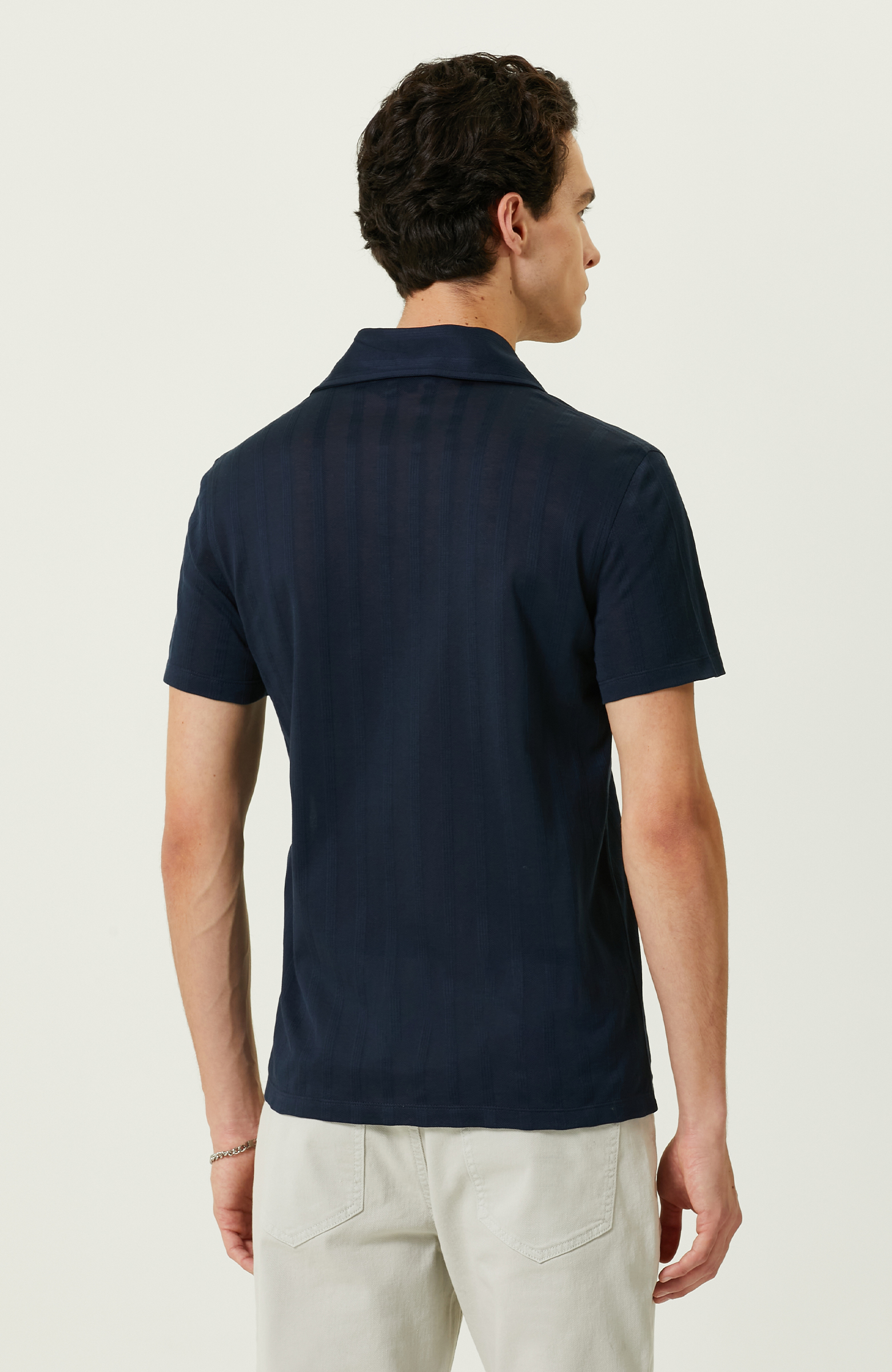 Lacivert Çizgili Gömlek