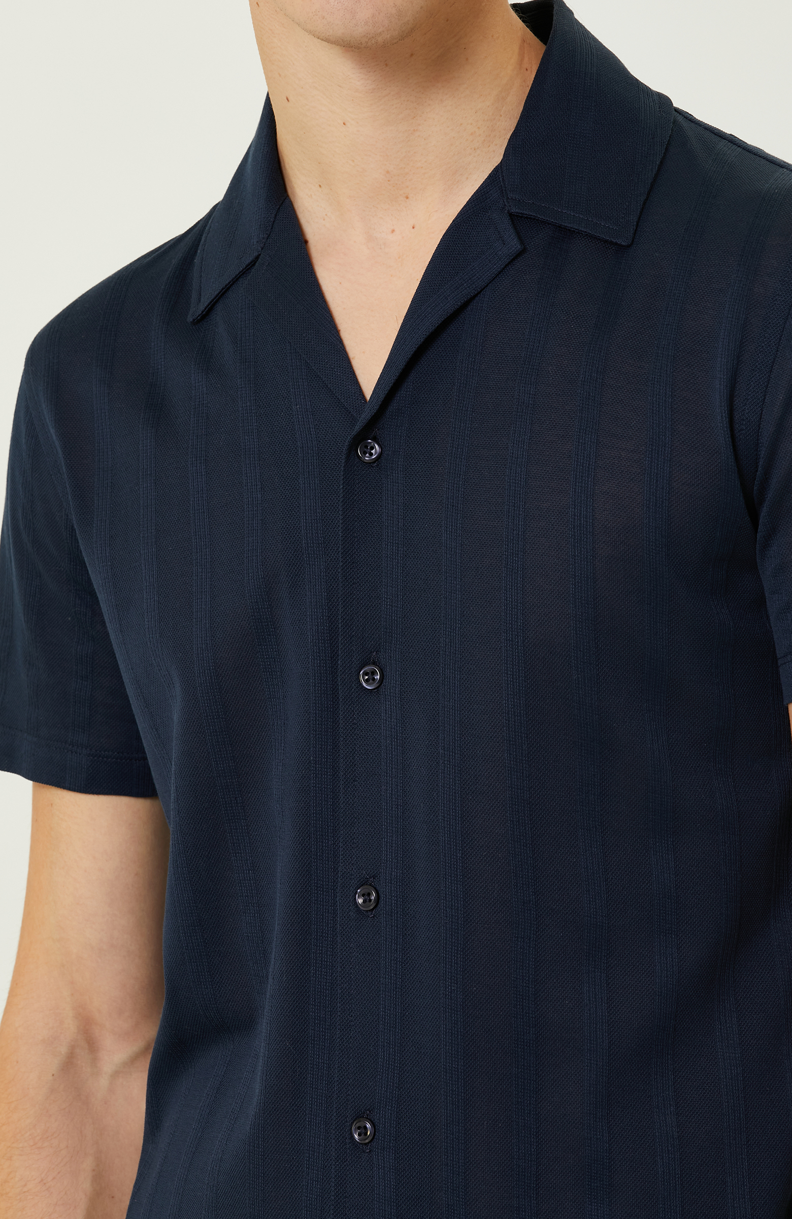 Lacivert Çizgili Gömlek