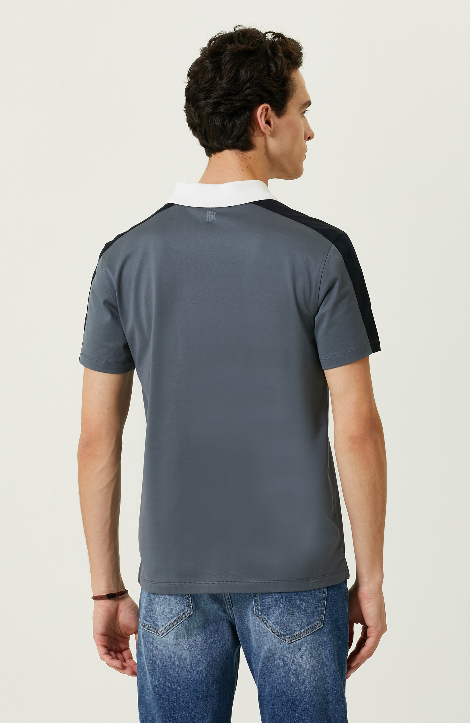 Gri Polo Yaka T-Shirt