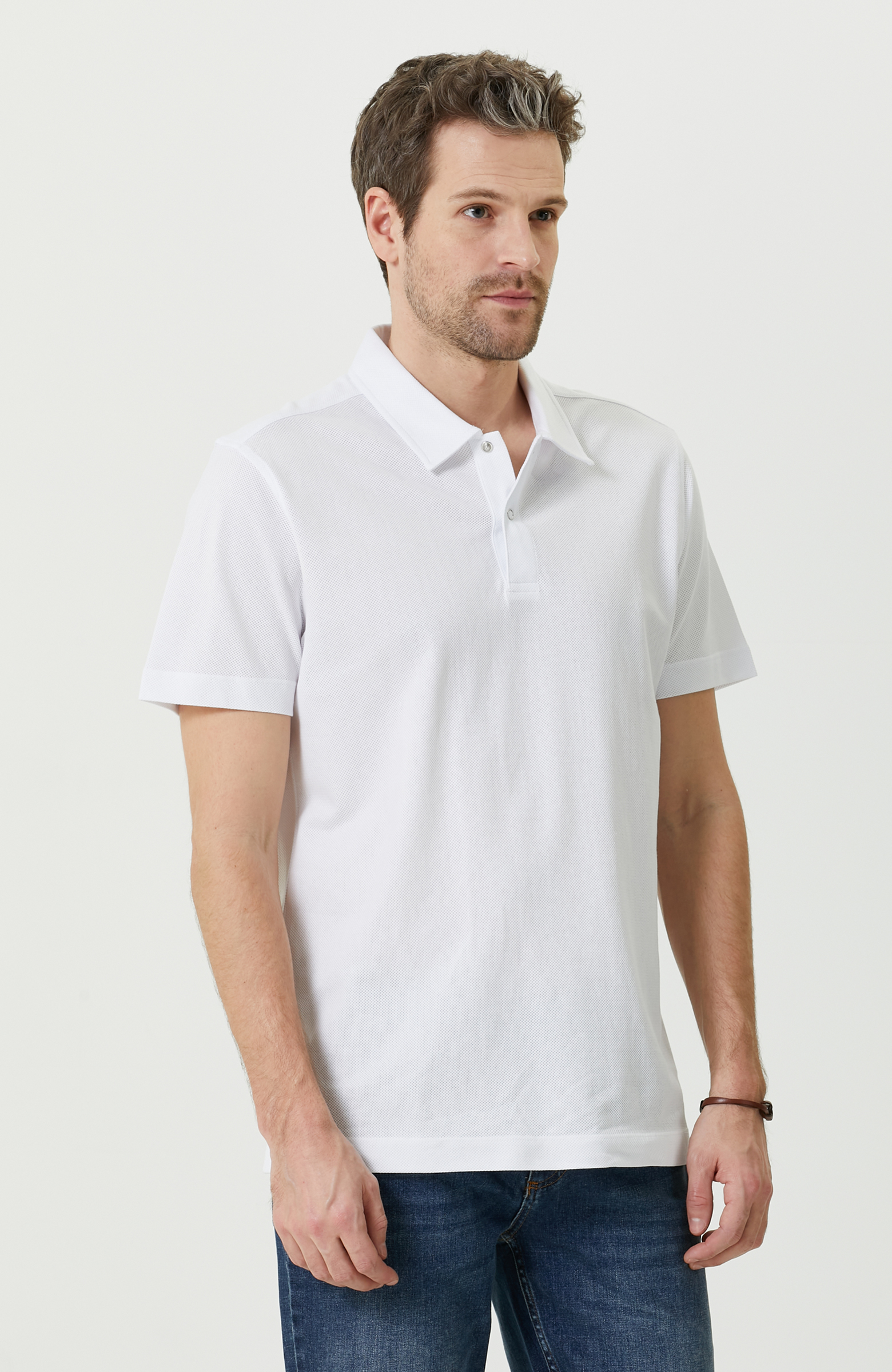 Ekru Polo Yaka T-Shirt