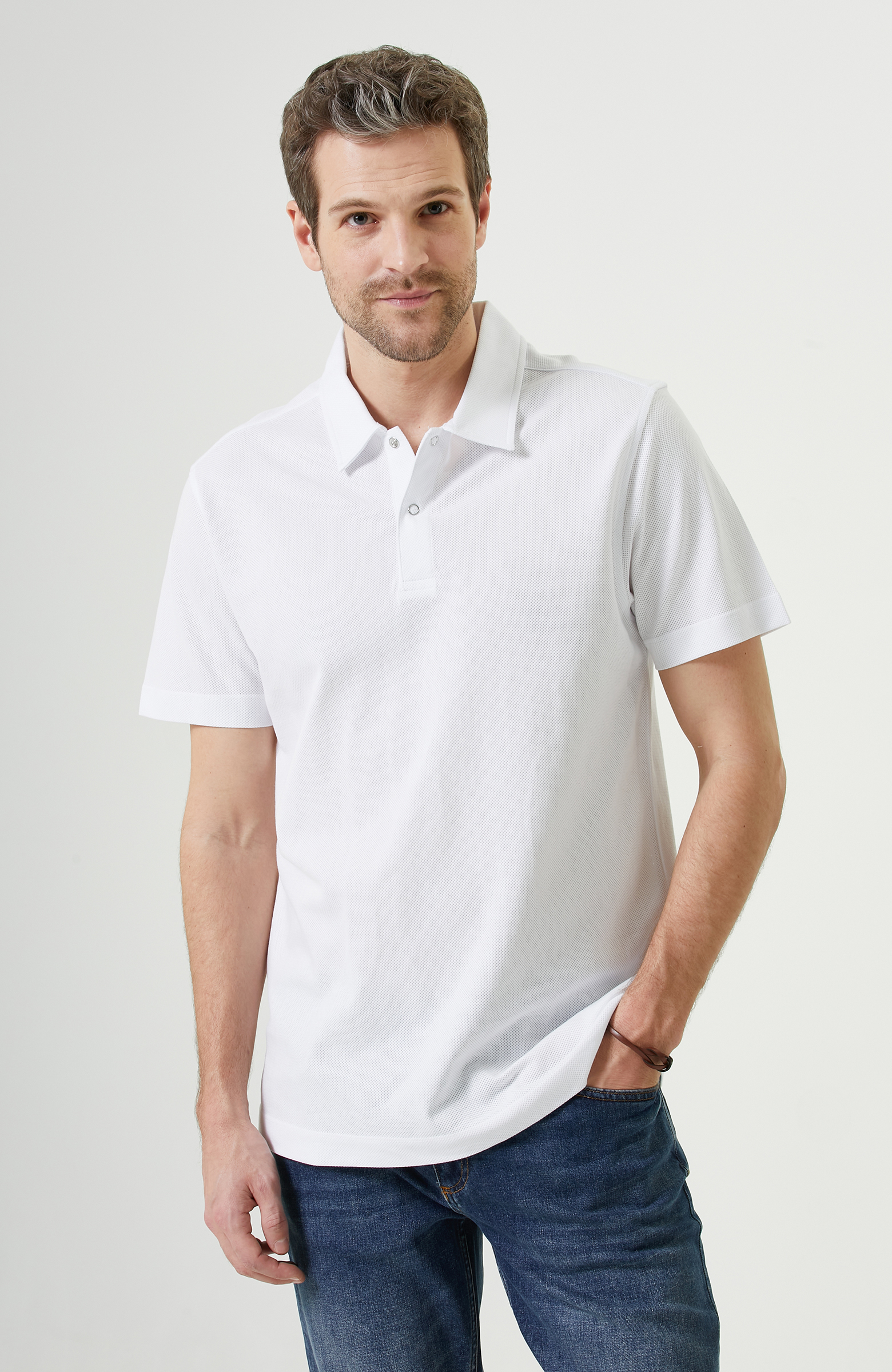 Ekru Polo Yaka T-Shirt