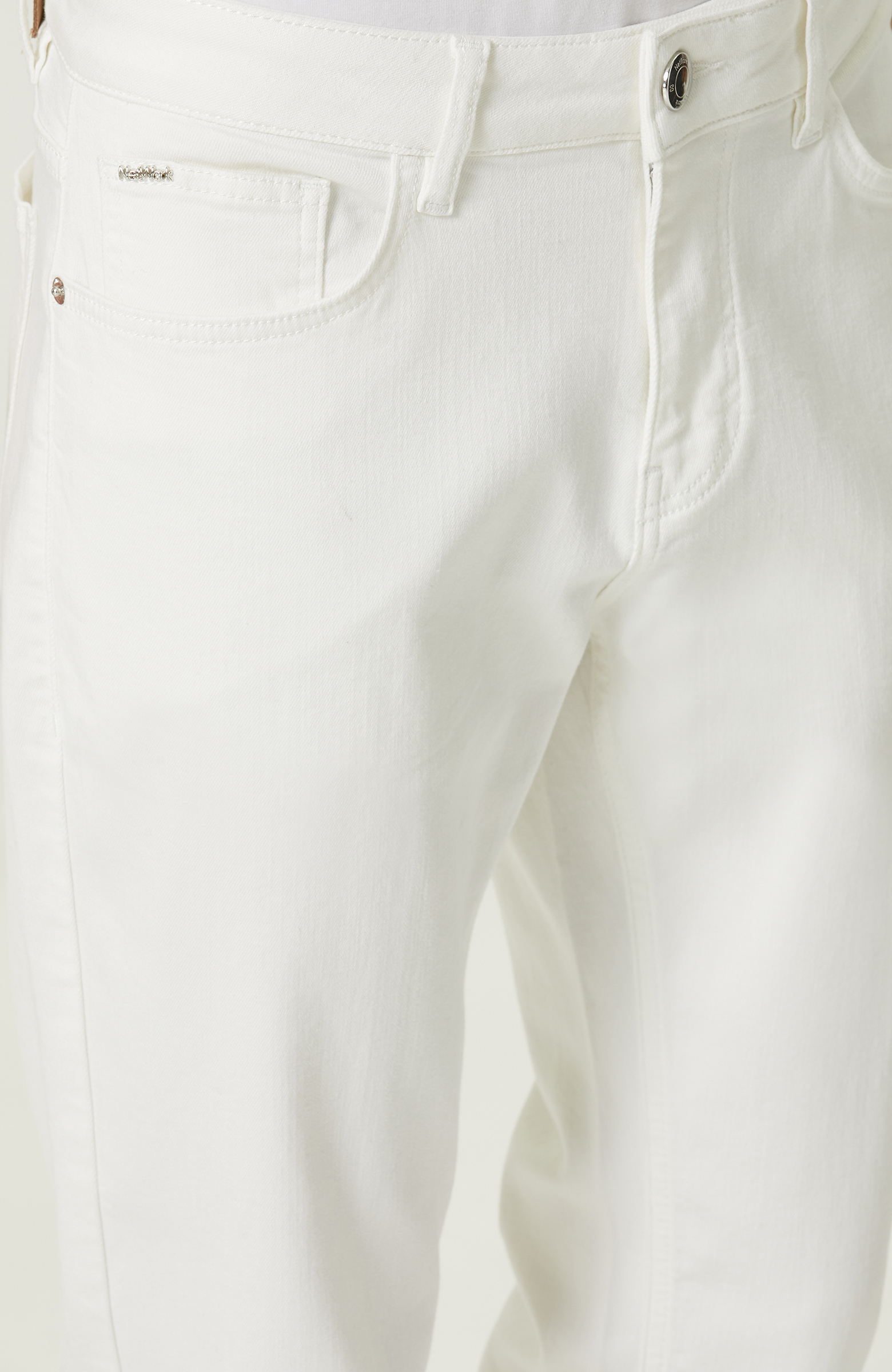 Ekru 5 Cepli  Denim Pantolon