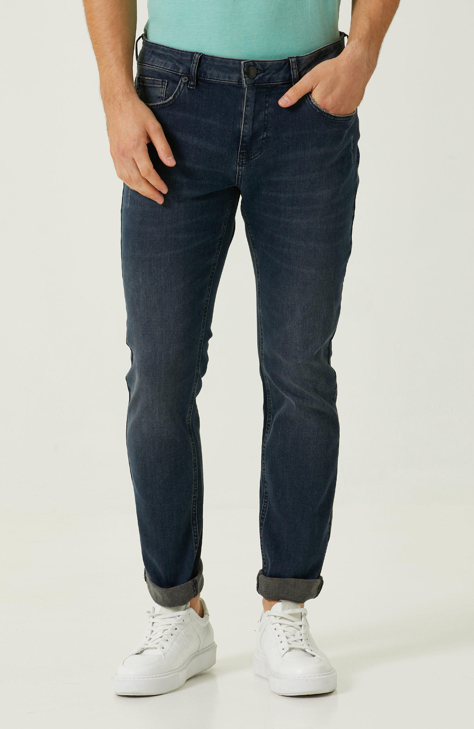 Lacivert 5 Cep Denim Pantolon