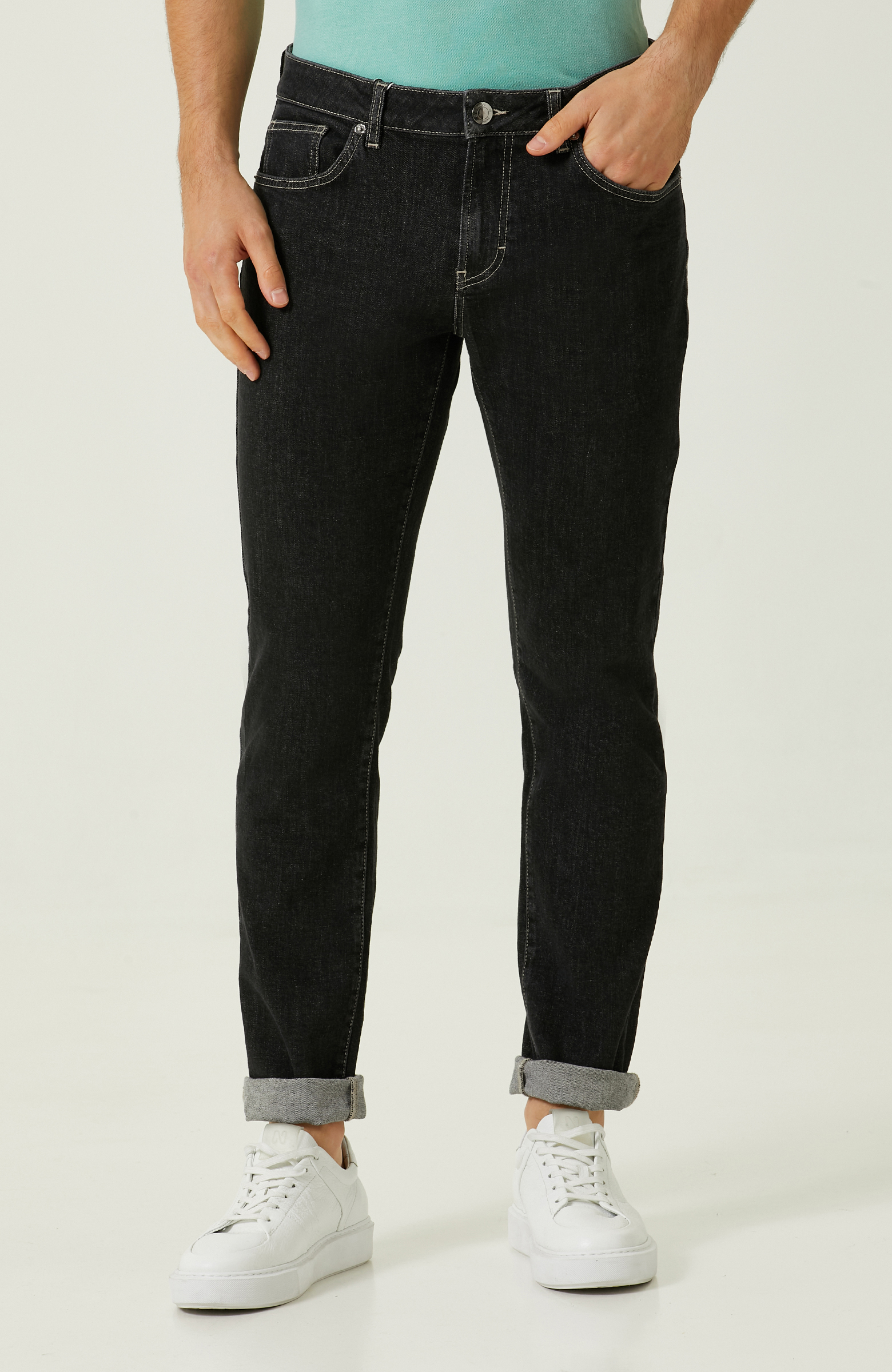 Antrasit 5 Cep Denim Pantolon