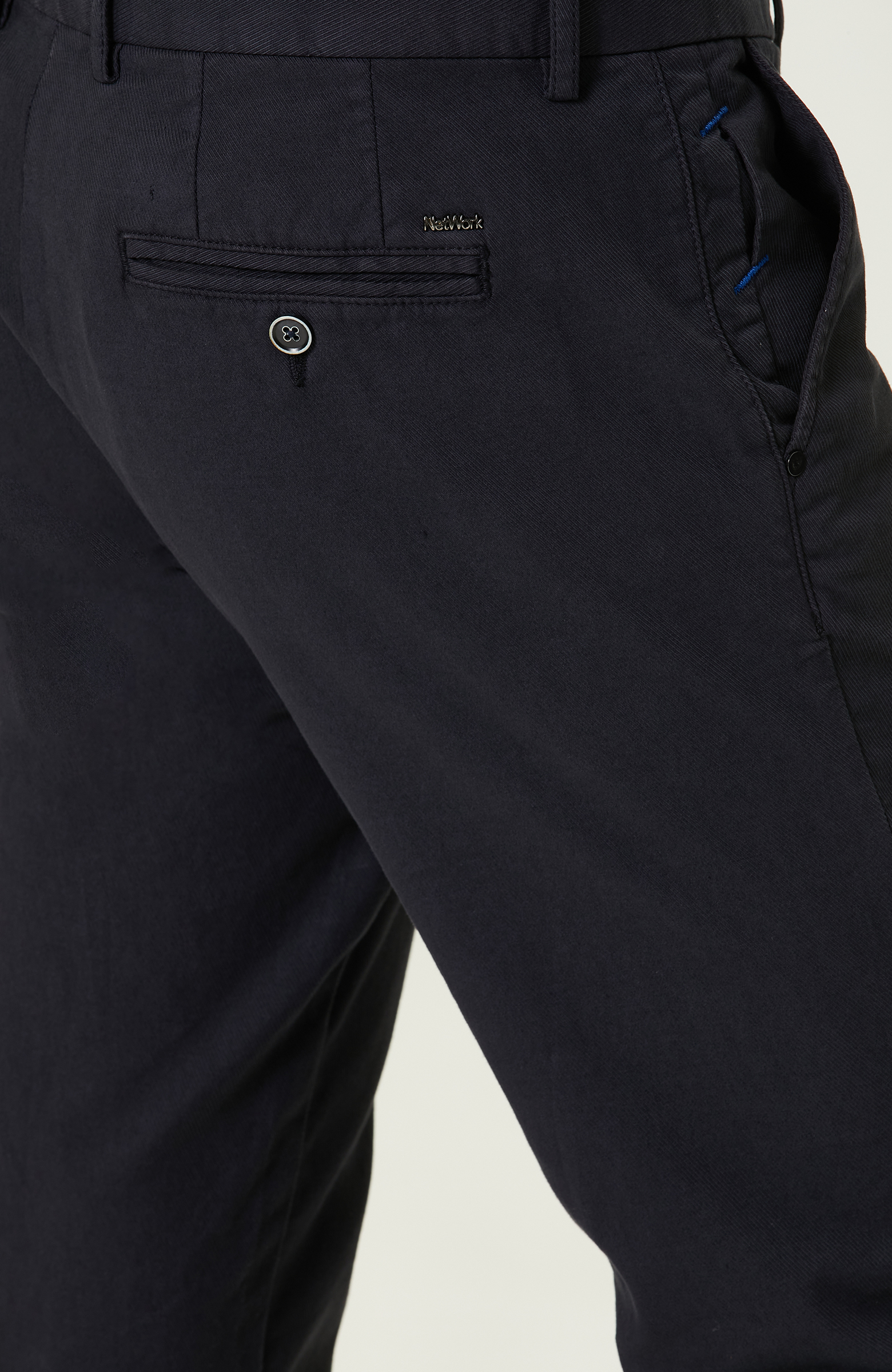 Lacivert Düz Paça Casual Pantolon