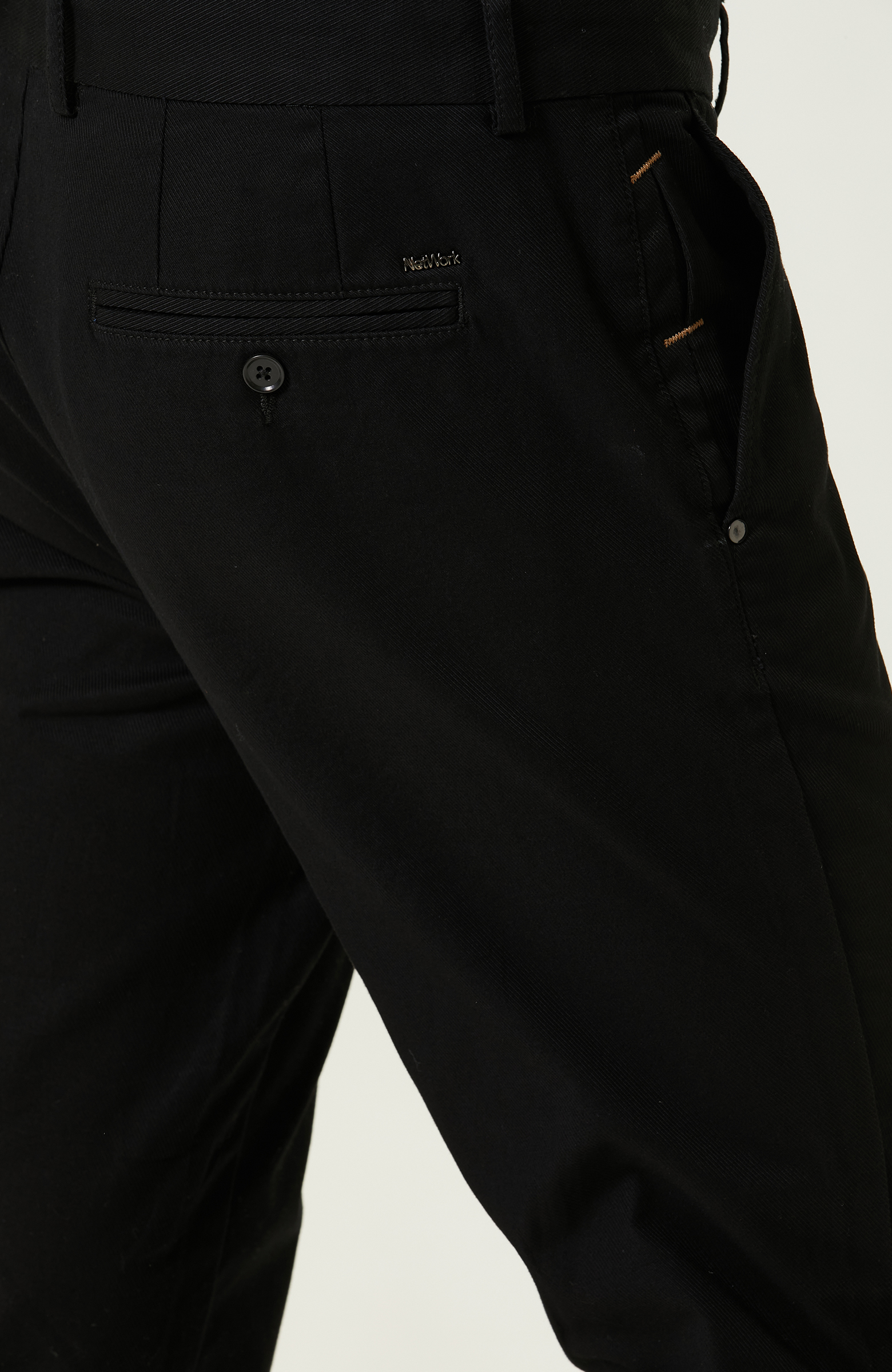 Siyah Düz Paça Casual Pantolon