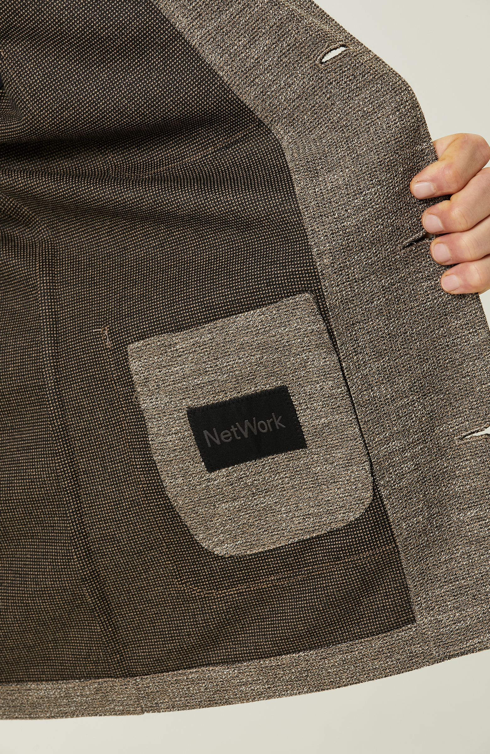 Camel Jakarlı Blazer Ceket