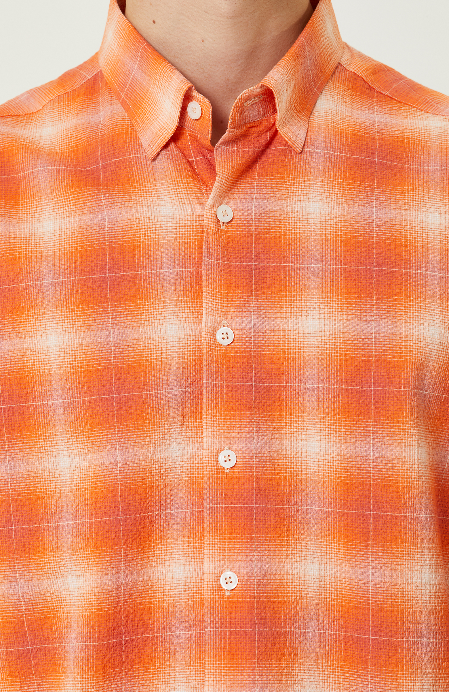 Turuncu Ekose Uzun Kollu Gömlek