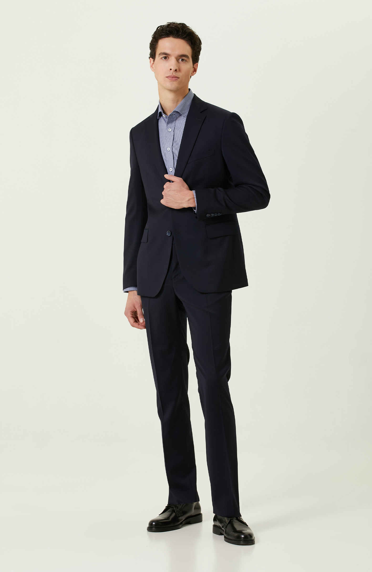 Non-Iron Mavi Beyaz Gömlek