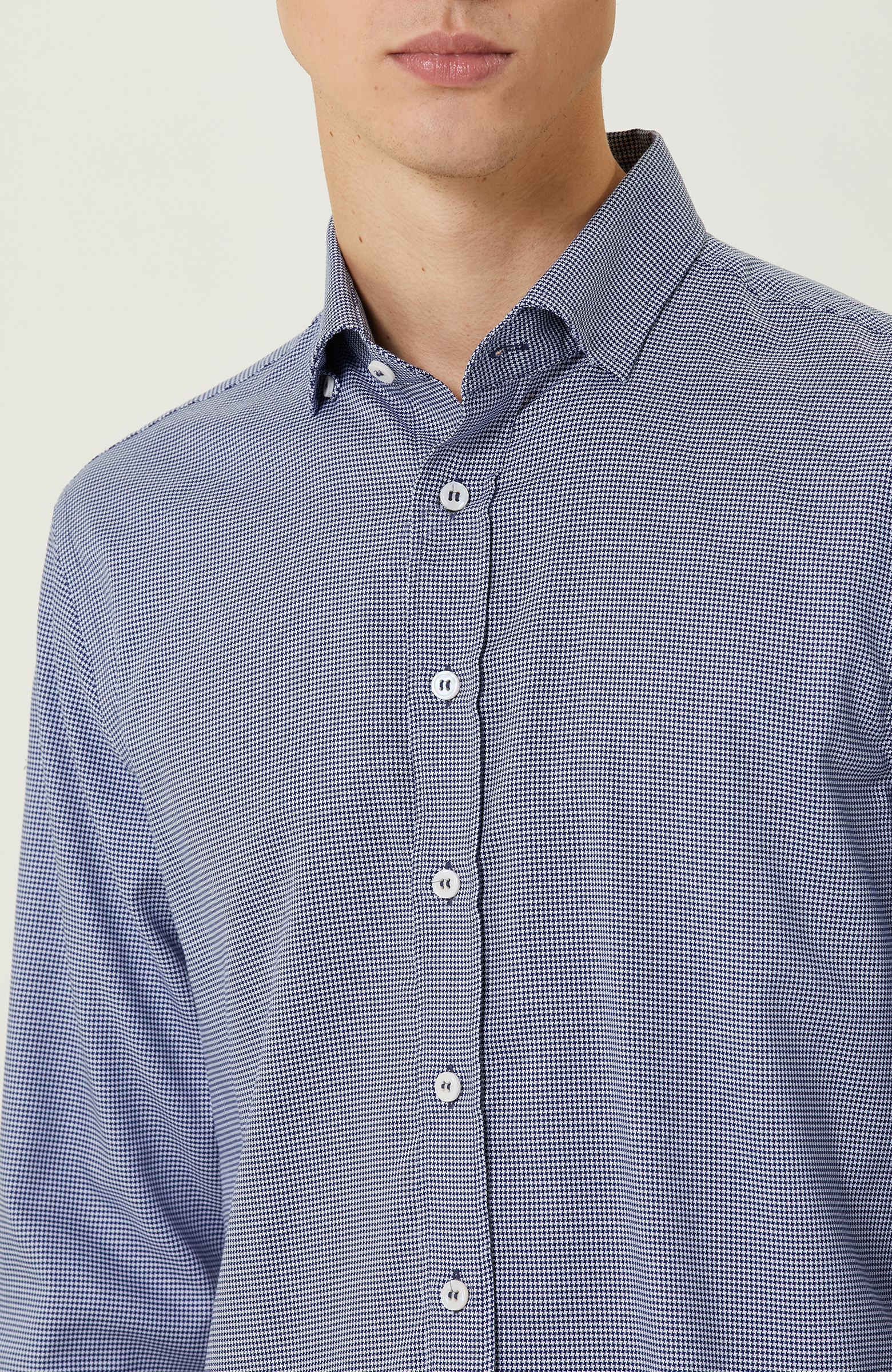 Non-Iron Mavi Beyaz Gömlek