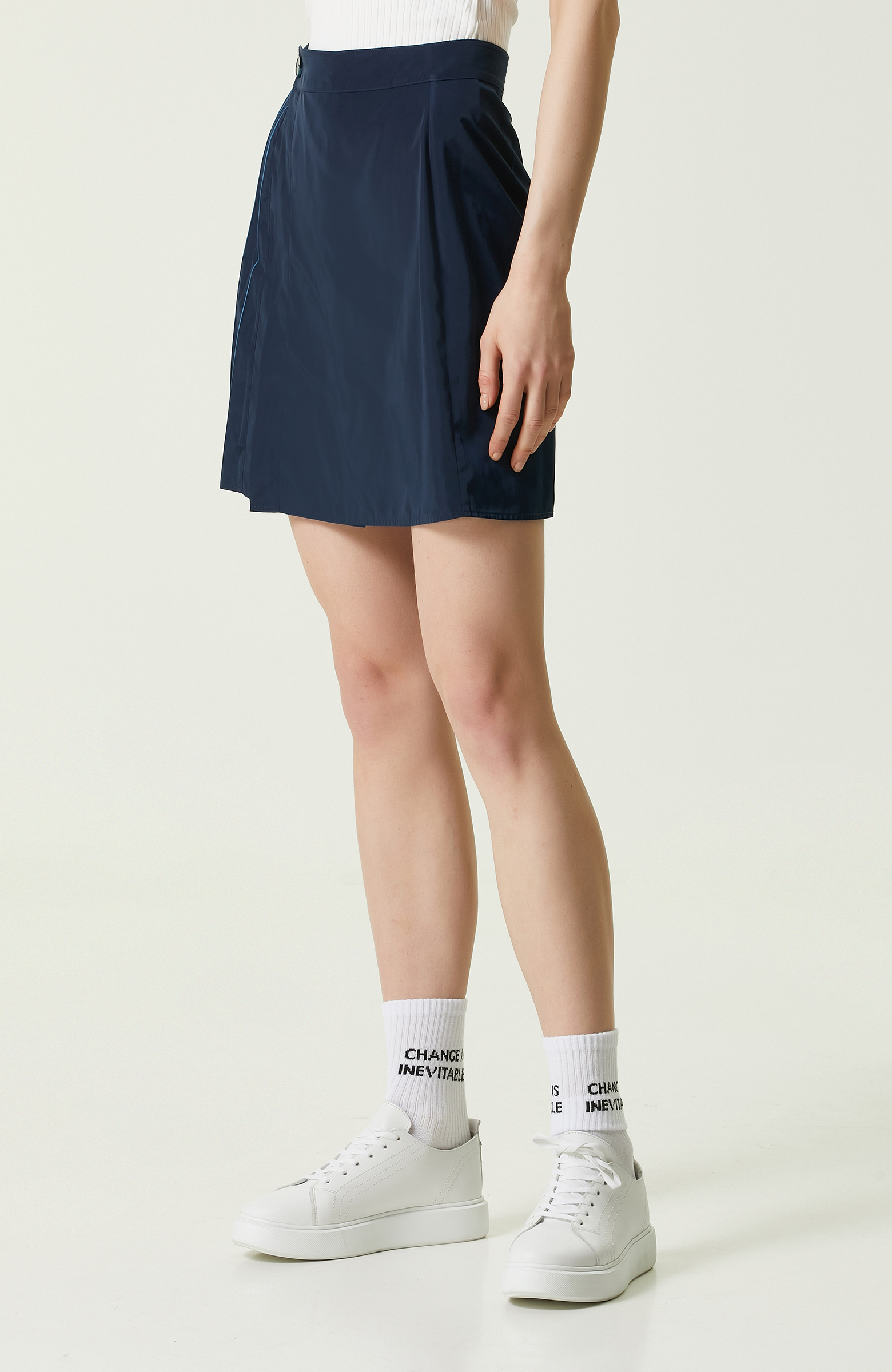 Lacivert Mini Etek