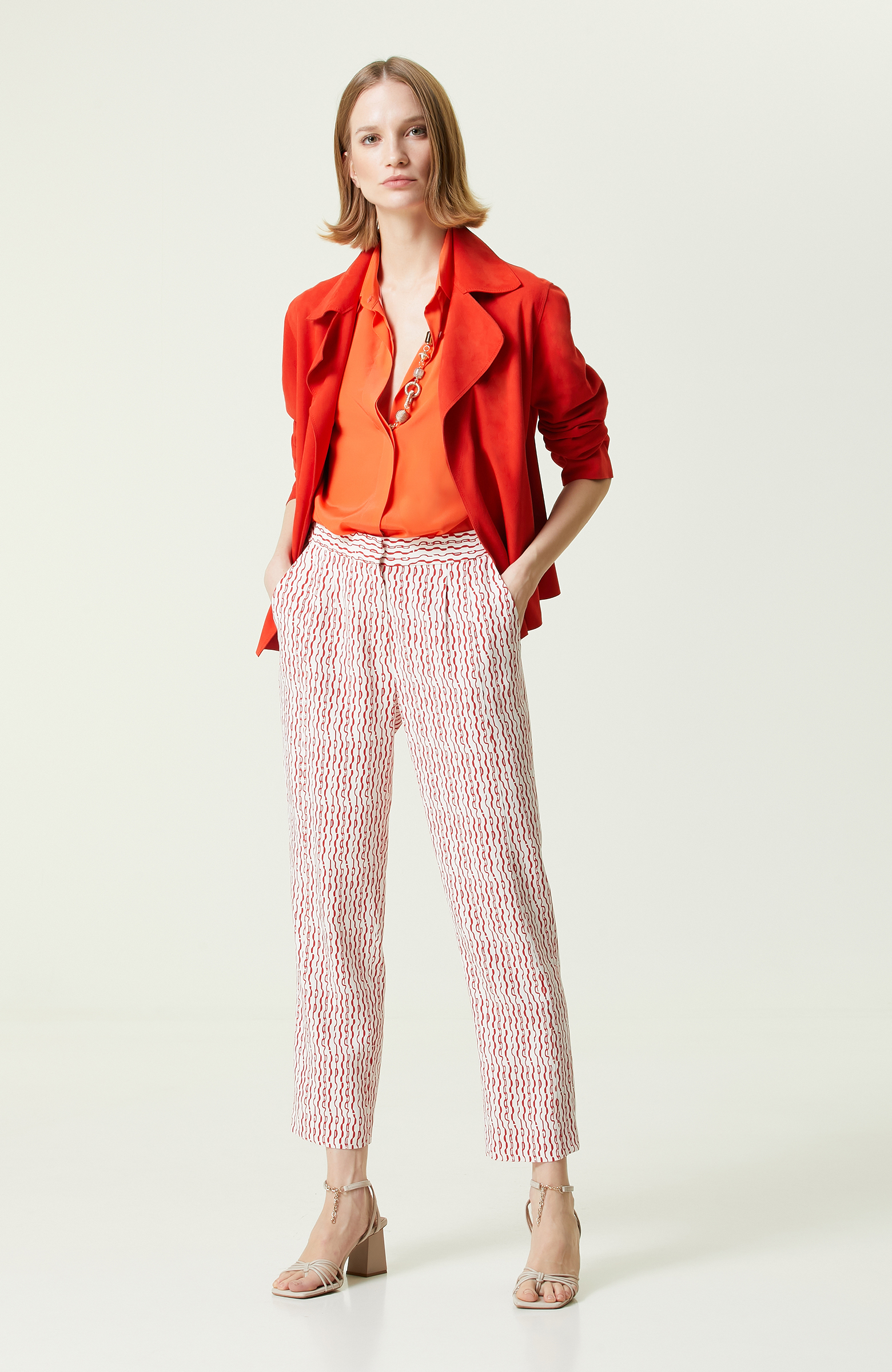 Limited Nar Çiçeği Uzun Kollu İpek Gömlek