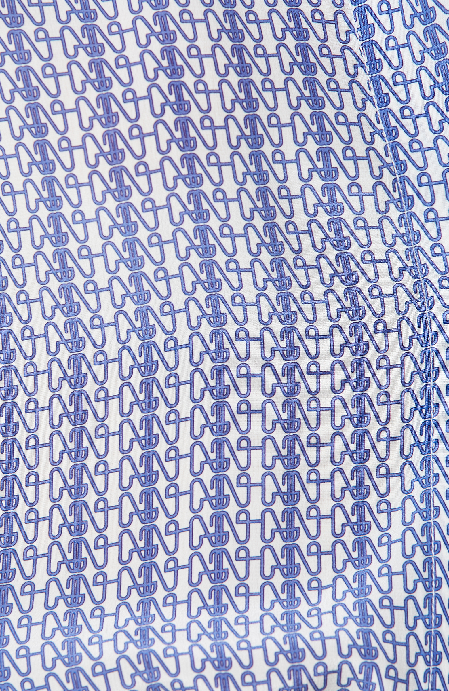 Limited Beyaz Saks Mavisi Uzun Kollu İpek Gömlek