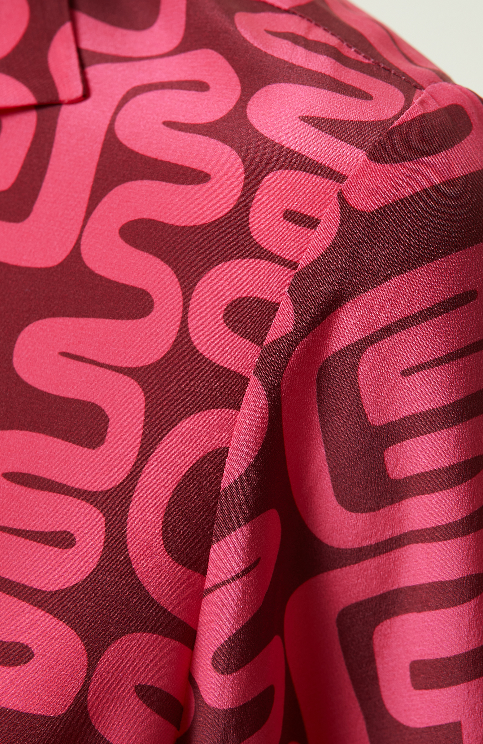 Limited Bordo Uzun Kollu İpek Gömlek