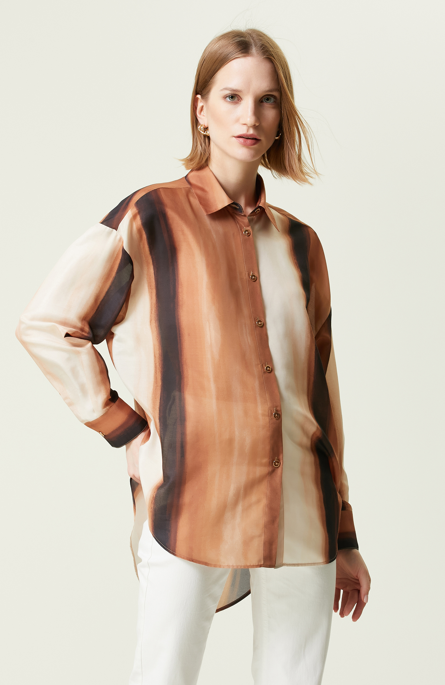 Kahverengi Uzun Kollu Gömlek