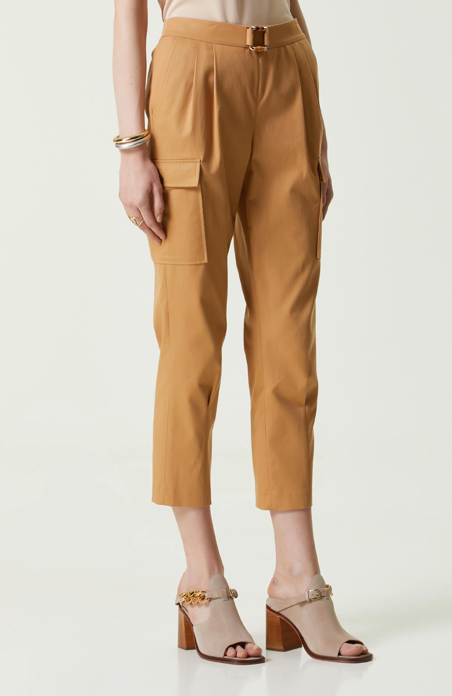 Camel Yüksek Bel Kargo Cep Pantolon