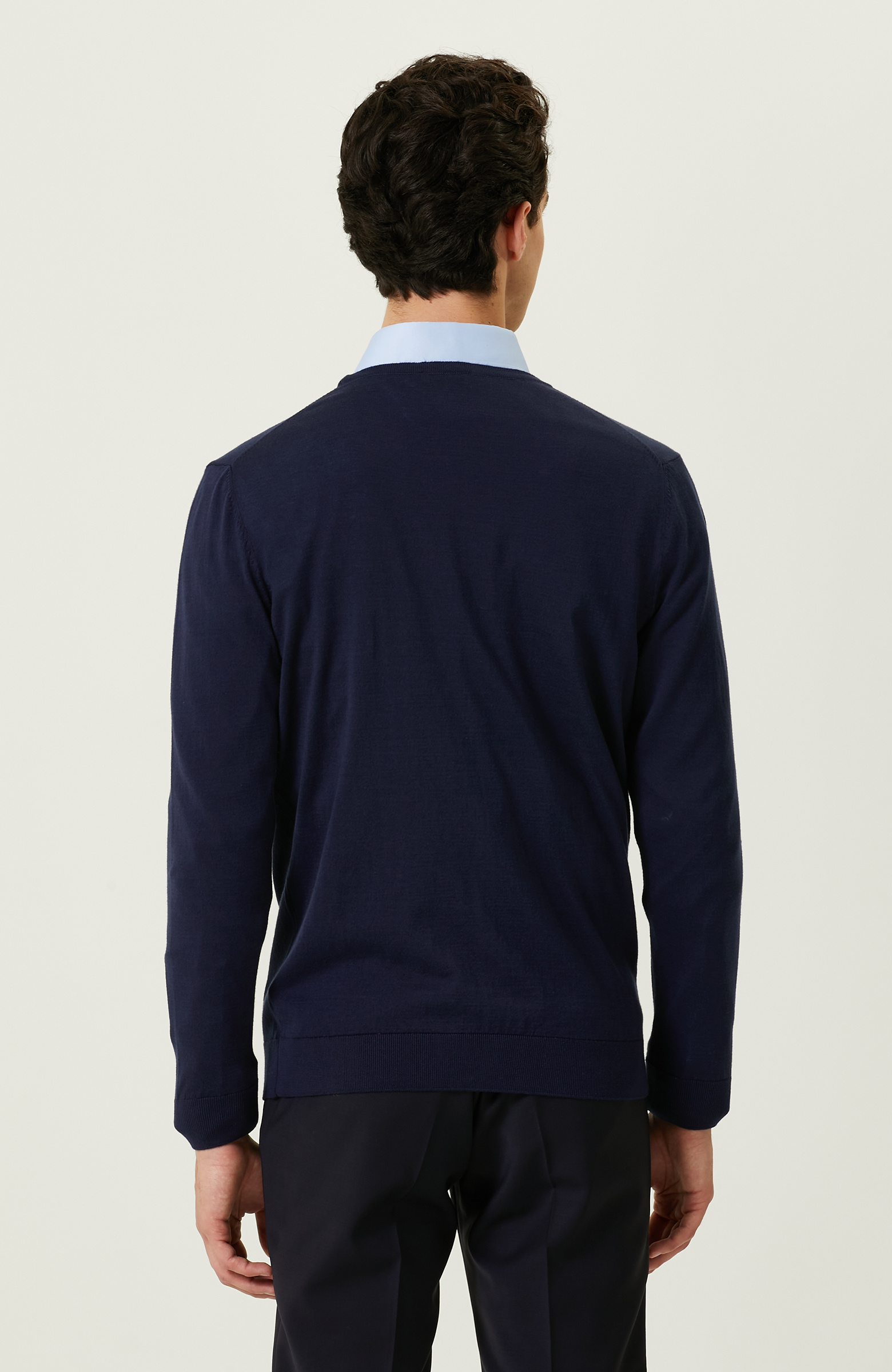 Lacivert V Yaka Triko Hırka